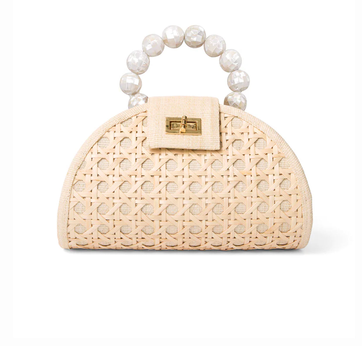 The Bella Woven Handbag - Cream & Shell-130 ACCESSORIES-Soli & Sun-July & June Women's Fashion Boutique Located in San Antonio, Texas