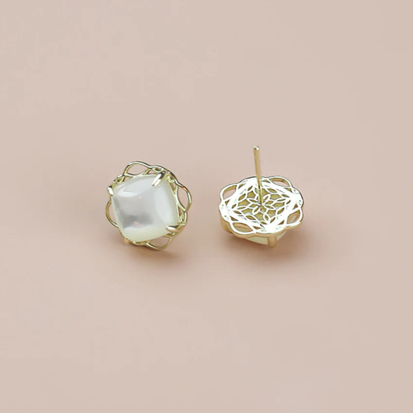 Natalie Wood - Blossom Stud Earrings Ivory Pearl/Gold-110 Jewelry & Hair-Natalie Wood-July & June Women's Fashion Boutique Located in San Antonio, Texas