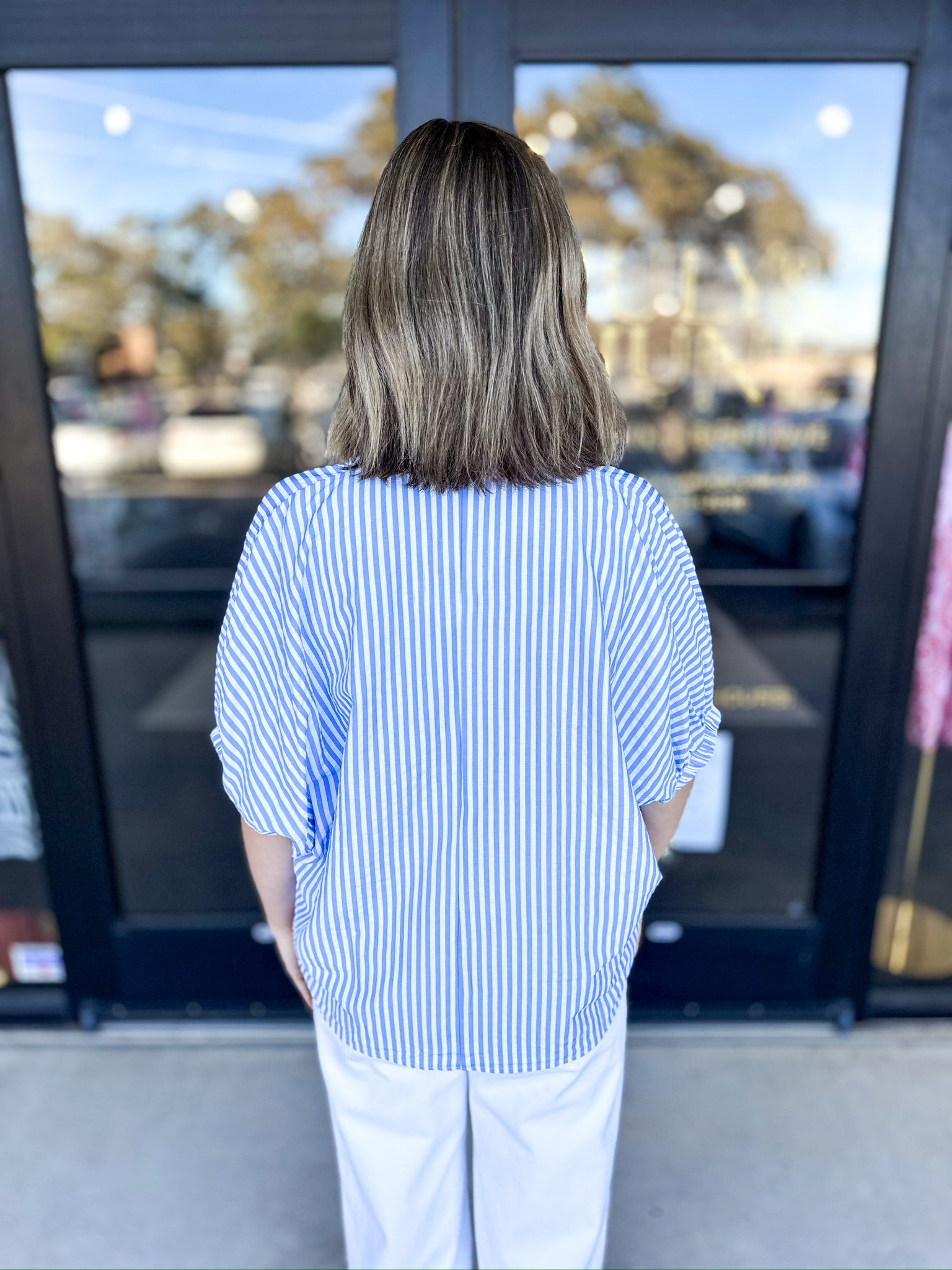 The Carolina Blouse - Blue Combo-200 Fashion Blouses-ENTRO-July & June Women's Fashion Boutique Located in San Antonio, Texas