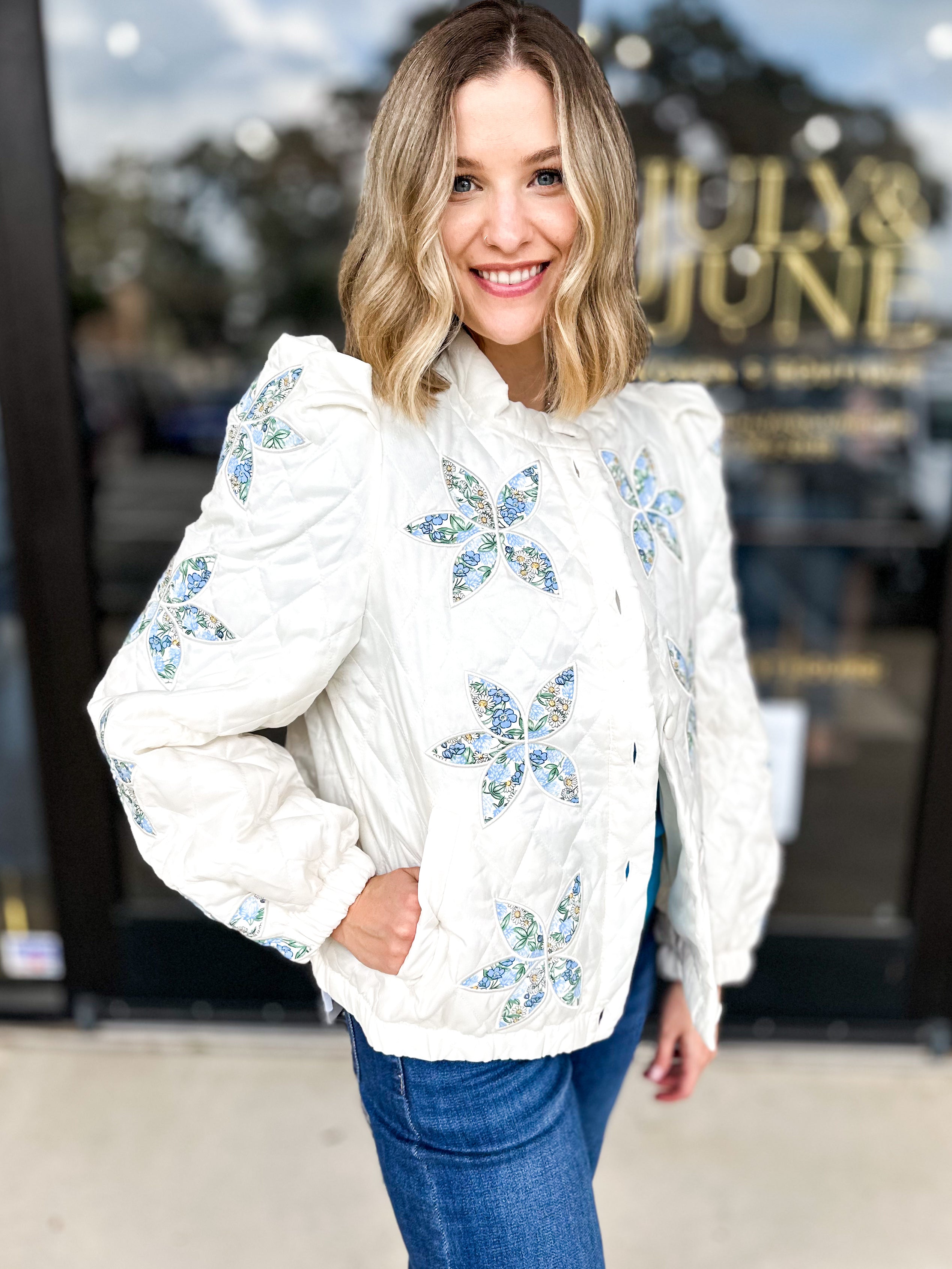 Vintage Inspired Quilted Jacket-600 Outerwear-&MERCI-July & June Women's Fashion Boutique Located in San Antonio, Texas