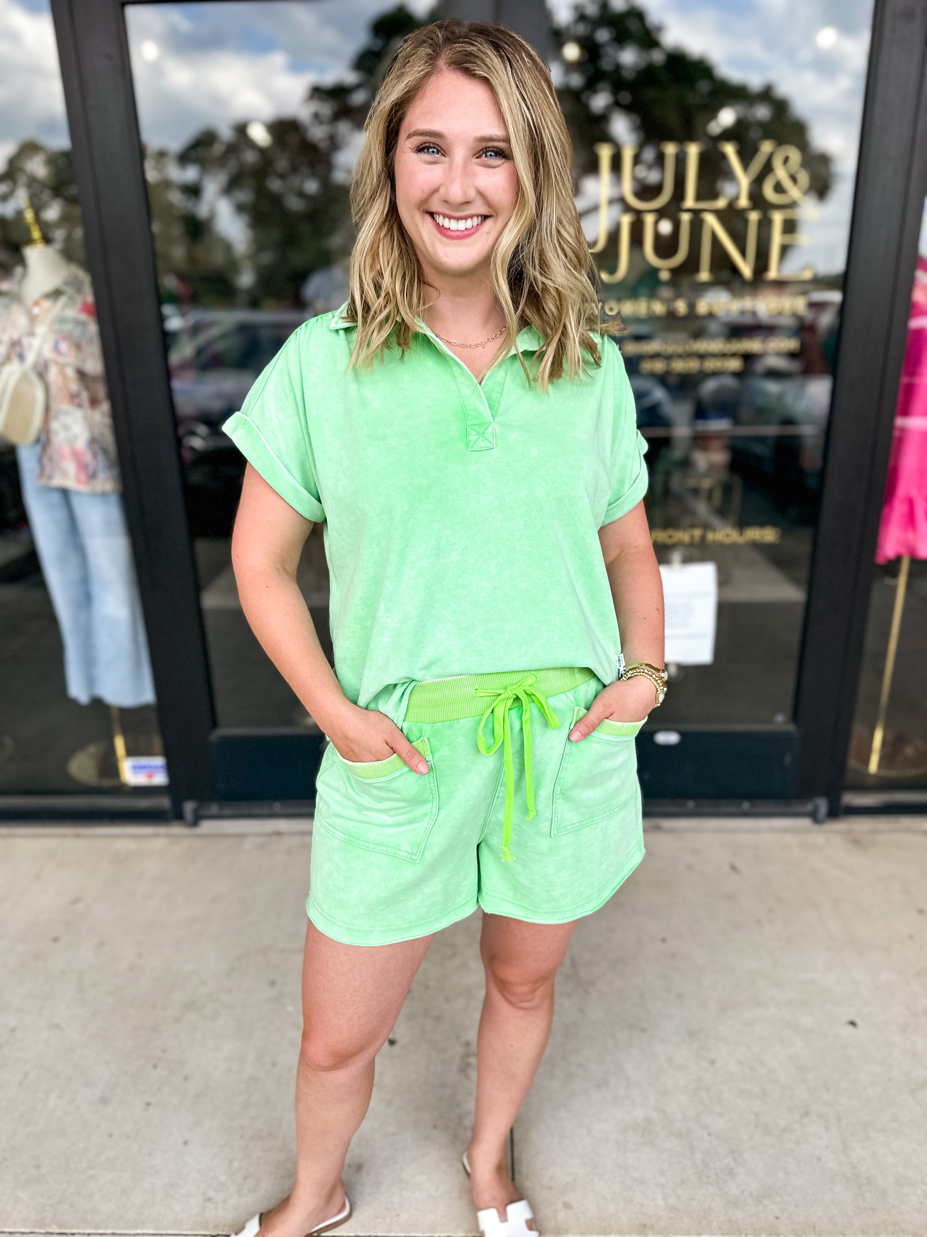 Travel Set - Lime-300 Athleisure/Lounge-JODIFL-July & June Women's Fashion Boutique Located in San Antonio, Texas