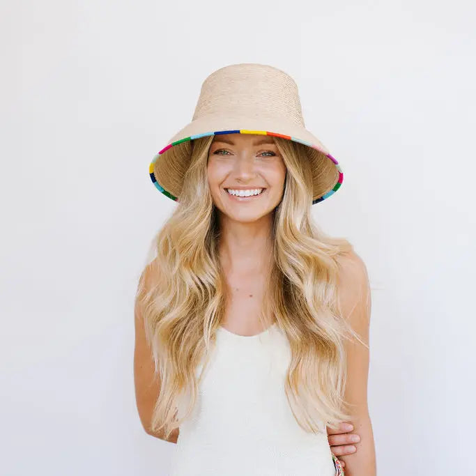 Sunshine Tienda - Roselia Palm Bucket Hat - 2 Sizes-130 ACCESSORIES-Sunshine Tienda-July & June Women's Fashion Boutique Located in San Antonio, Texas