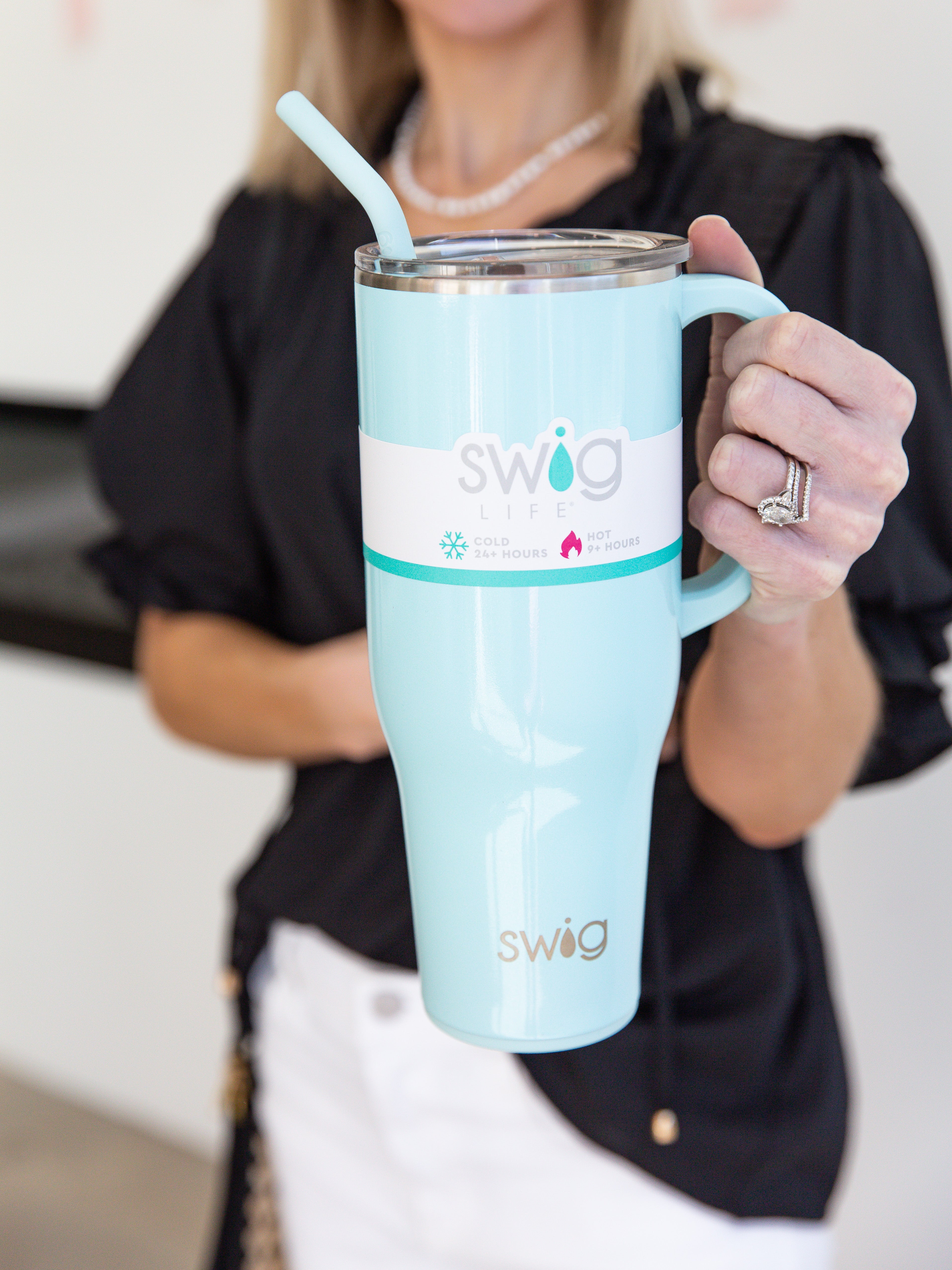 SWIG - Shimmer Aquamarine 40oz Mega Mug-140 - HOME & GIFT-SWIG-July & June Women's Fashion Boutique Located in San Antonio, Texas