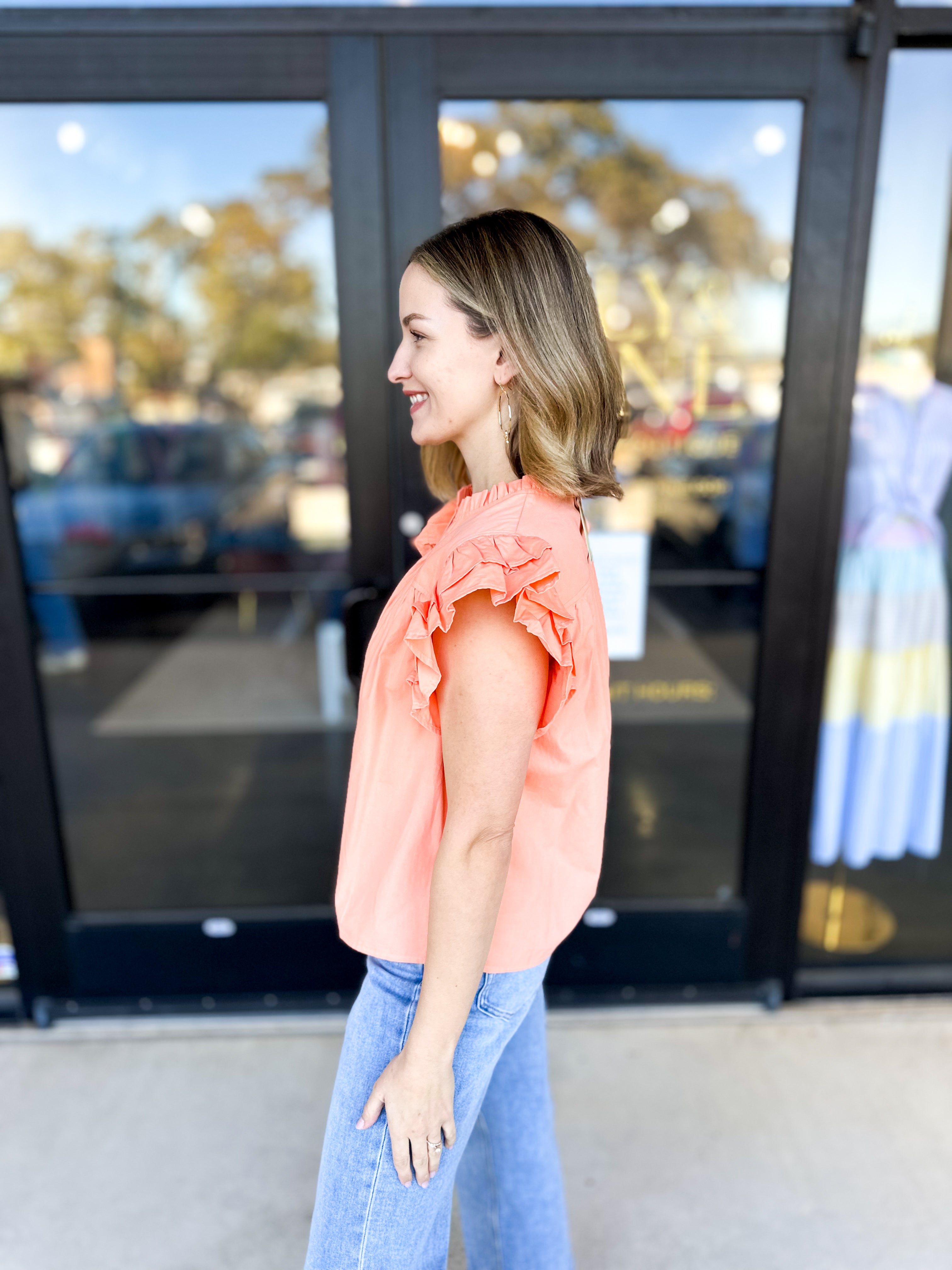 Classic Chic Blouse - Peach-200 Fashion Blouses-JODIFL-July & June Women's Fashion Boutique Located in San Antonio, Texas