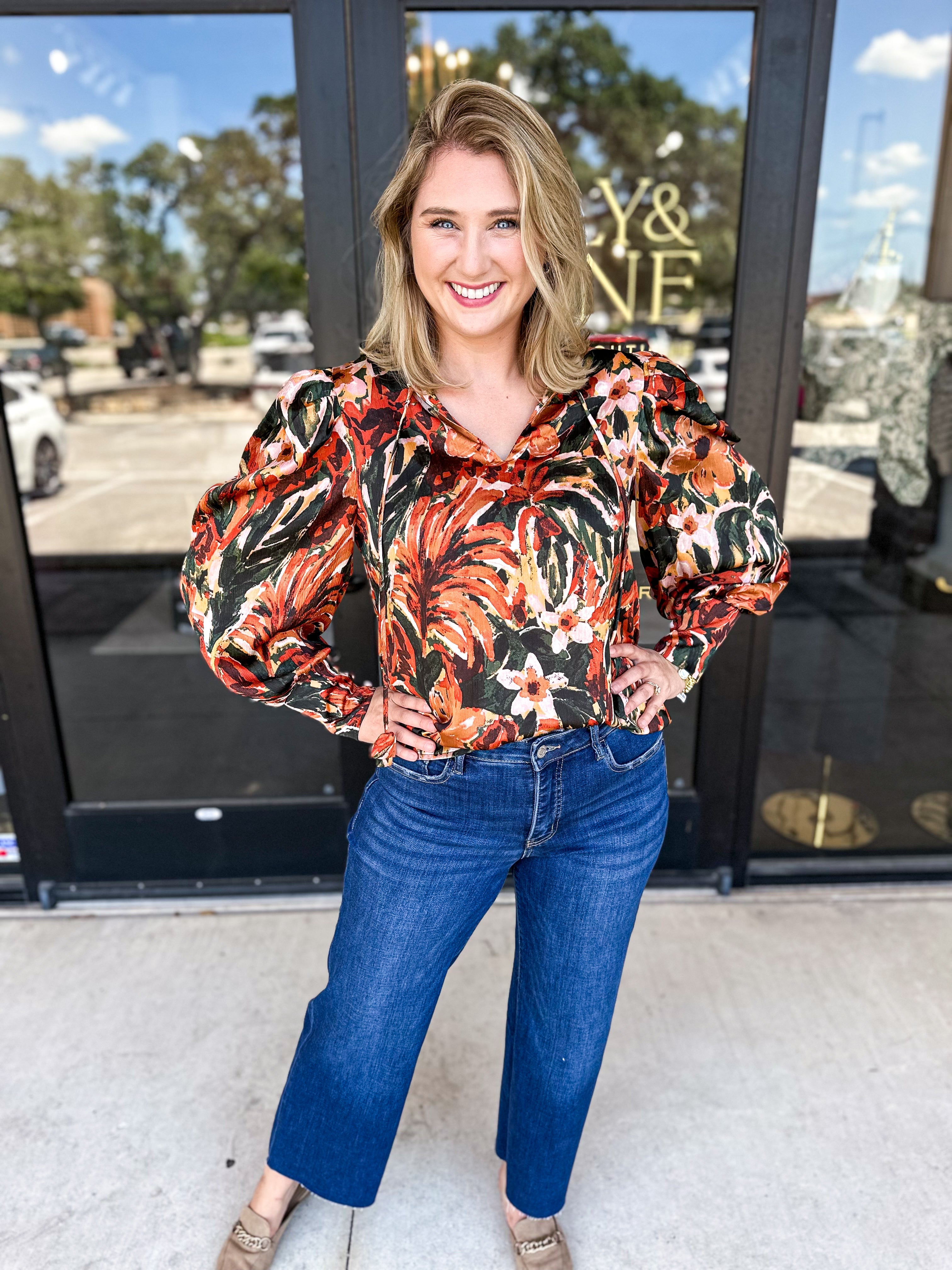 THML - Fall Garden Blouse-200 Fashion Blouses-THML-July & June Women's Fashion Boutique Located in San Antonio, Texas