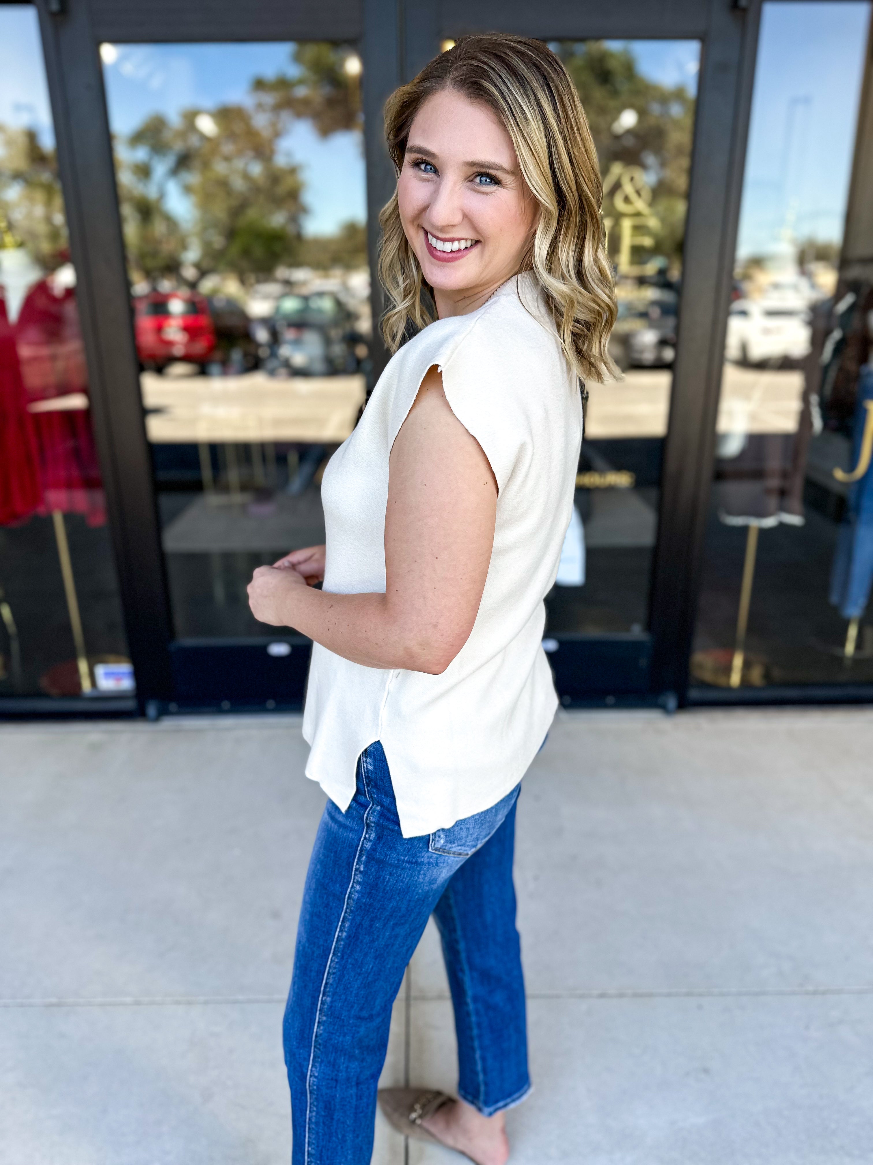 Softest Sweater Vest - Ivory-230 Sweaters/Cardis-PINCH-July & June Women's Fashion Boutique Located in San Antonio, Texas