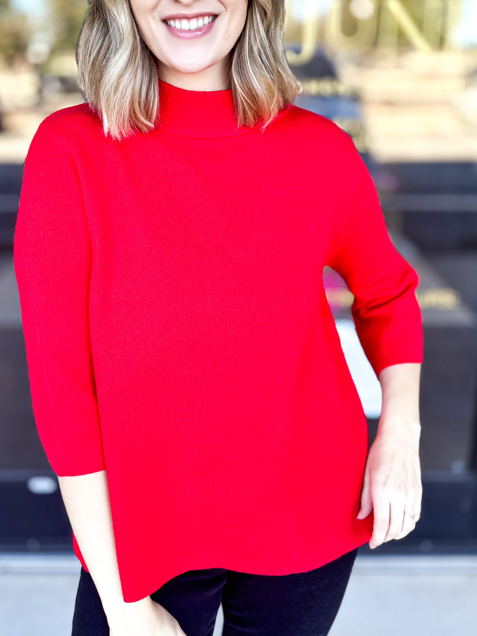 The Clara Sweater - Cherry Red-230 Sweaters/Cardis-FATE-July & June Women's Fashion Boutique Located in San Antonio, Texas