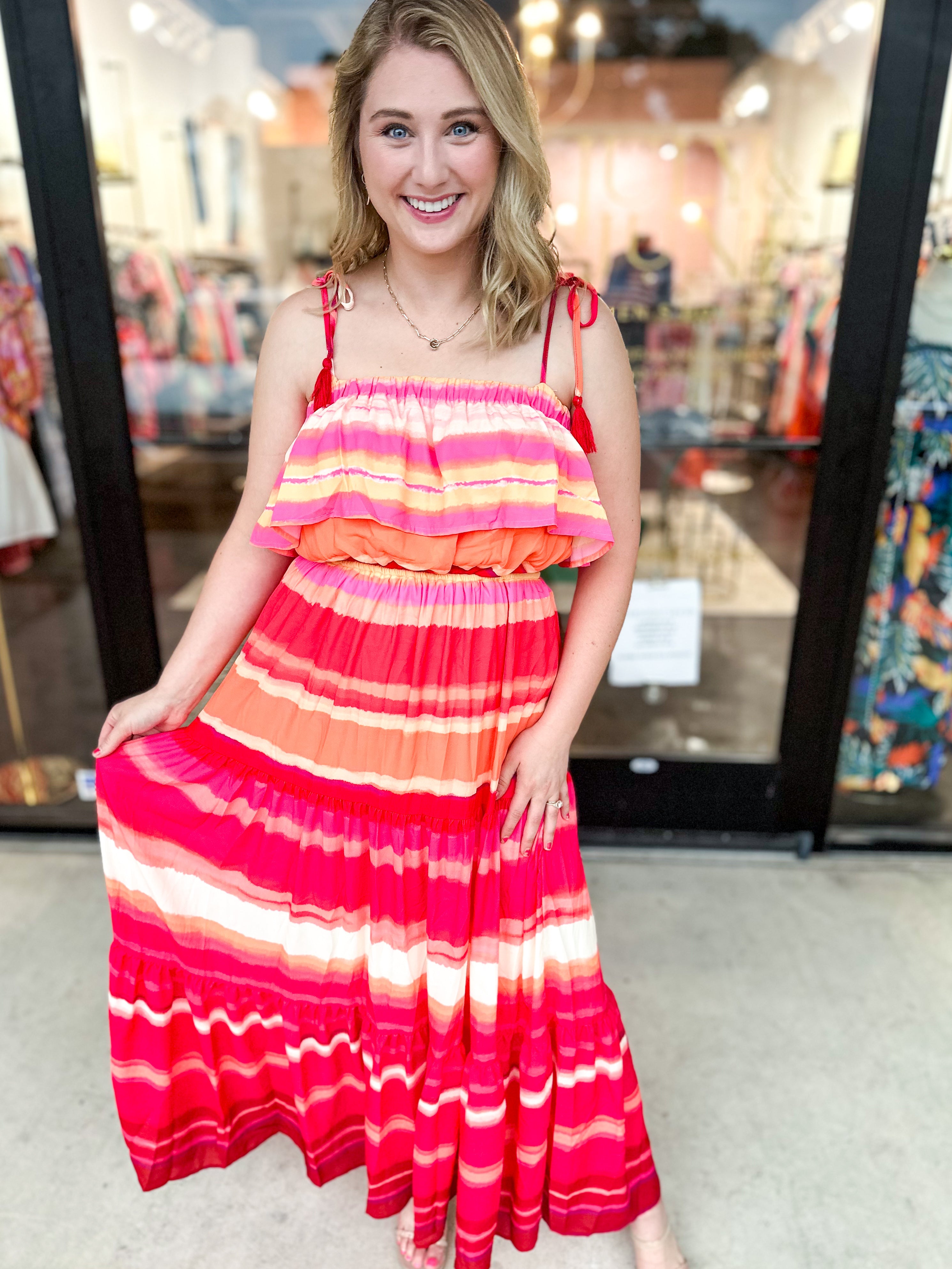 Sunrise Midi Dress-500 Midi-FLYING TOMATO-July & June Women's Fashion Boutique Located in San Antonio, Texas