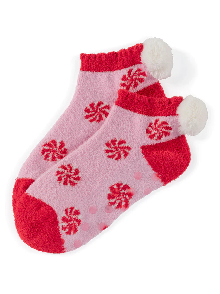 Fuzzy Socks - Peppermint Pink Socks-140 Gifts + Home-SHIRALEAH-July & June Women's Fashion Boutique Located in San Antonio, Texas