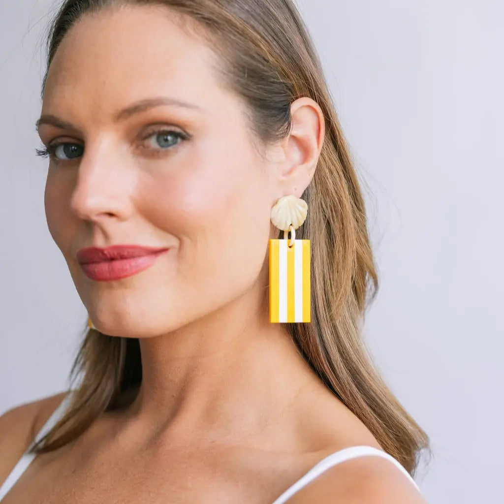 Sunshine Tienda - Citrus Shel Cabana Earrings-110 Jewelry & Hair-Sunshine Tienda-July & June Women's Fashion Boutique Located in San Antonio, Texas