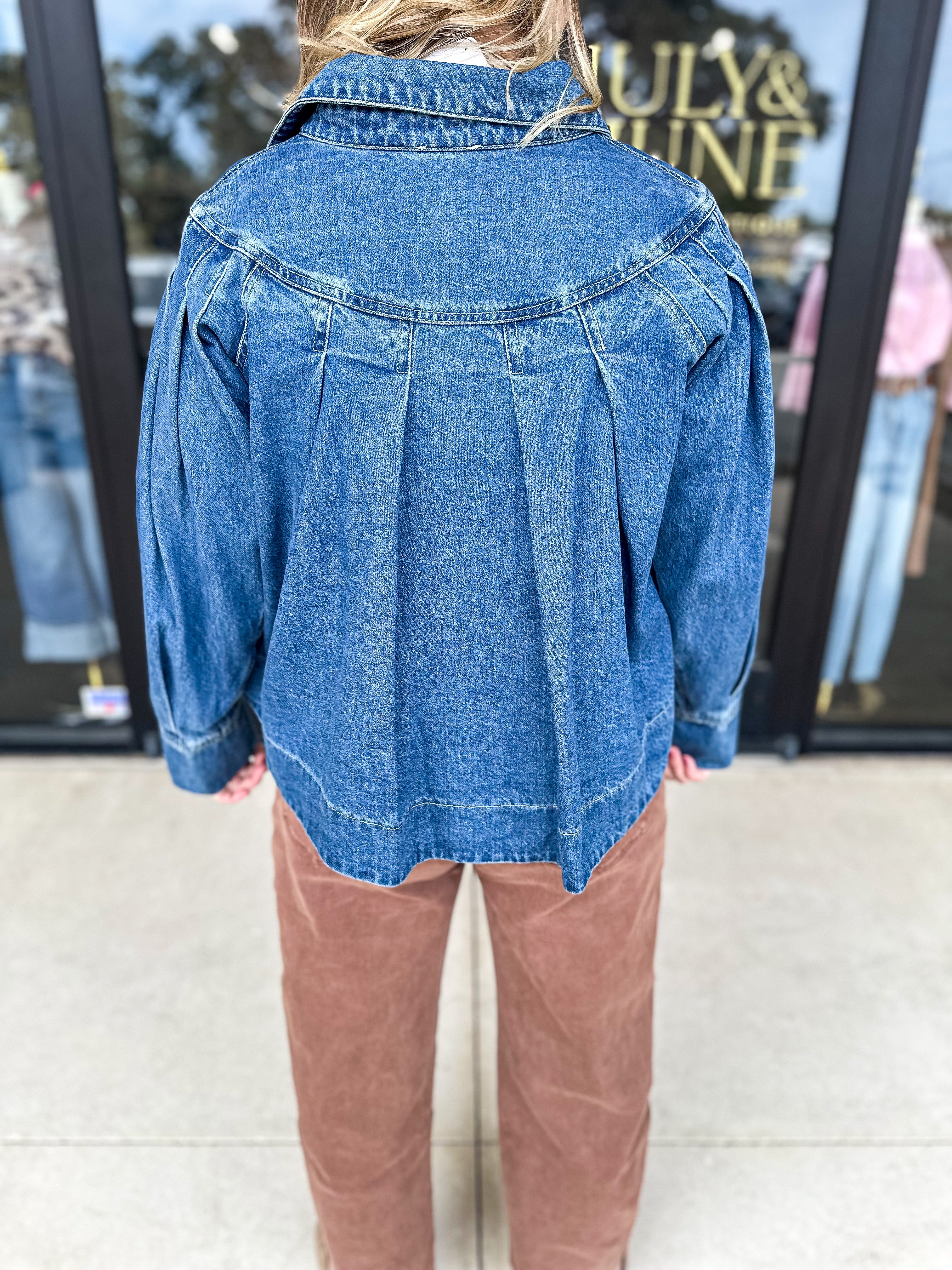 Chic Denim Jacket-600 Outerwear-FATE-July & June Women's Fashion Boutique Located in San Antonio, Texas