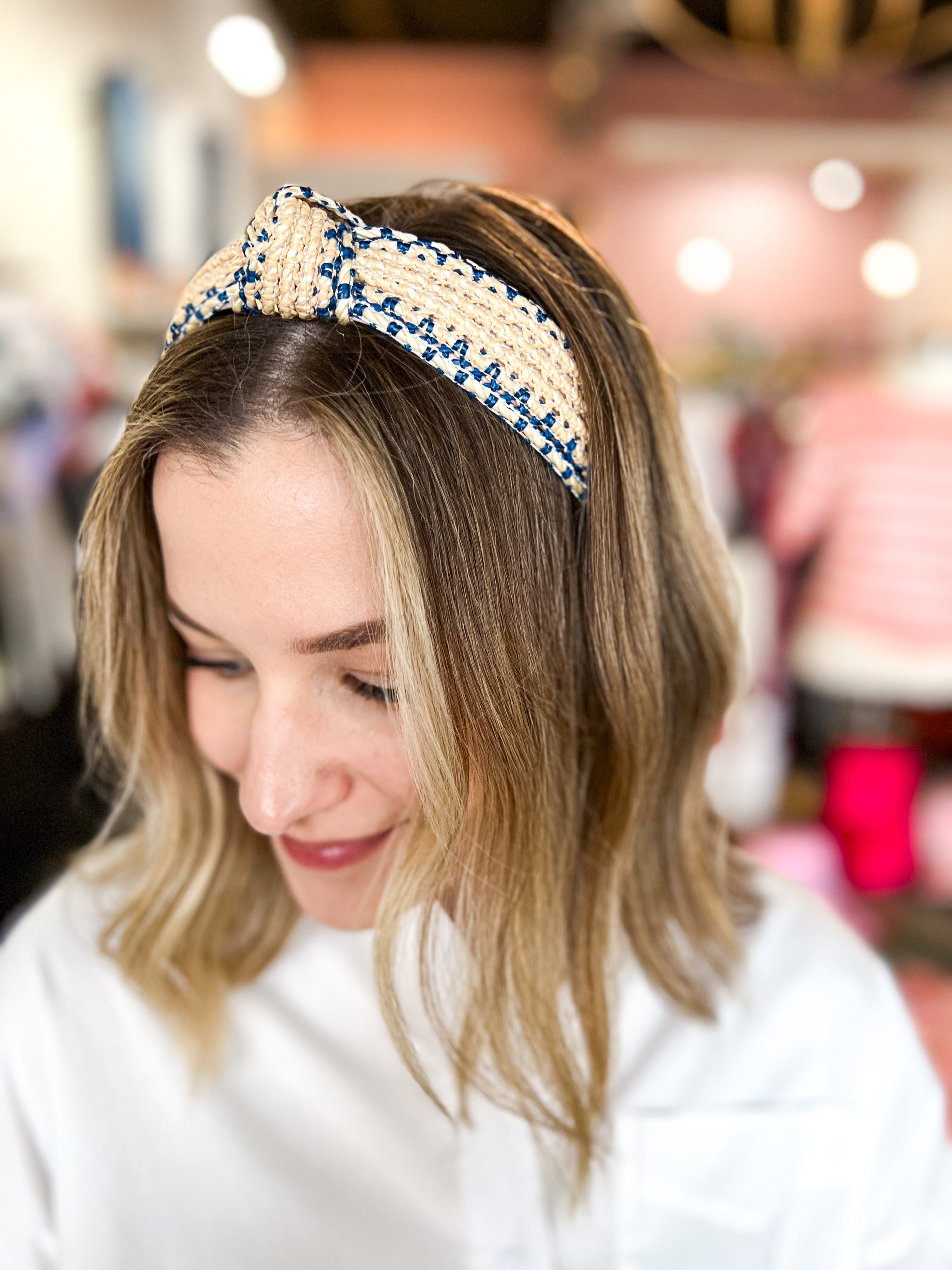 Woven Knotted Headband - Blue-130 ACCESSORIES-SHIRALEAH-July & June Women's Fashion Boutique Located in San Antonio, Texas