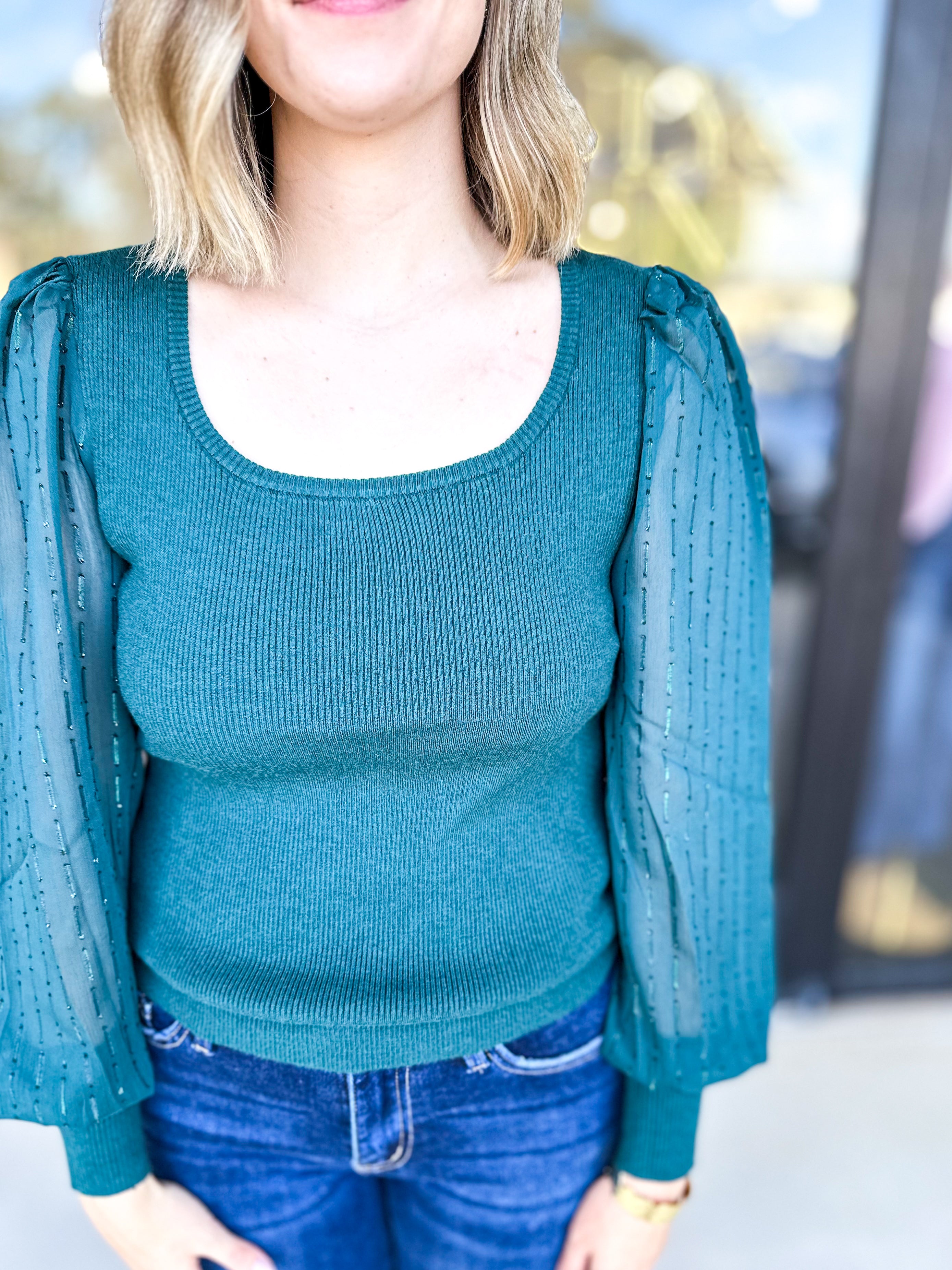 Gemstone Sweater Top-PINK FRIDAY DOORBUSTER- ONLINE-PINK FRIDAY DOORBUSTERS-SKIES ARE BLUE-July & June Women's Fashion Boutique Located in San Antonio, Texas