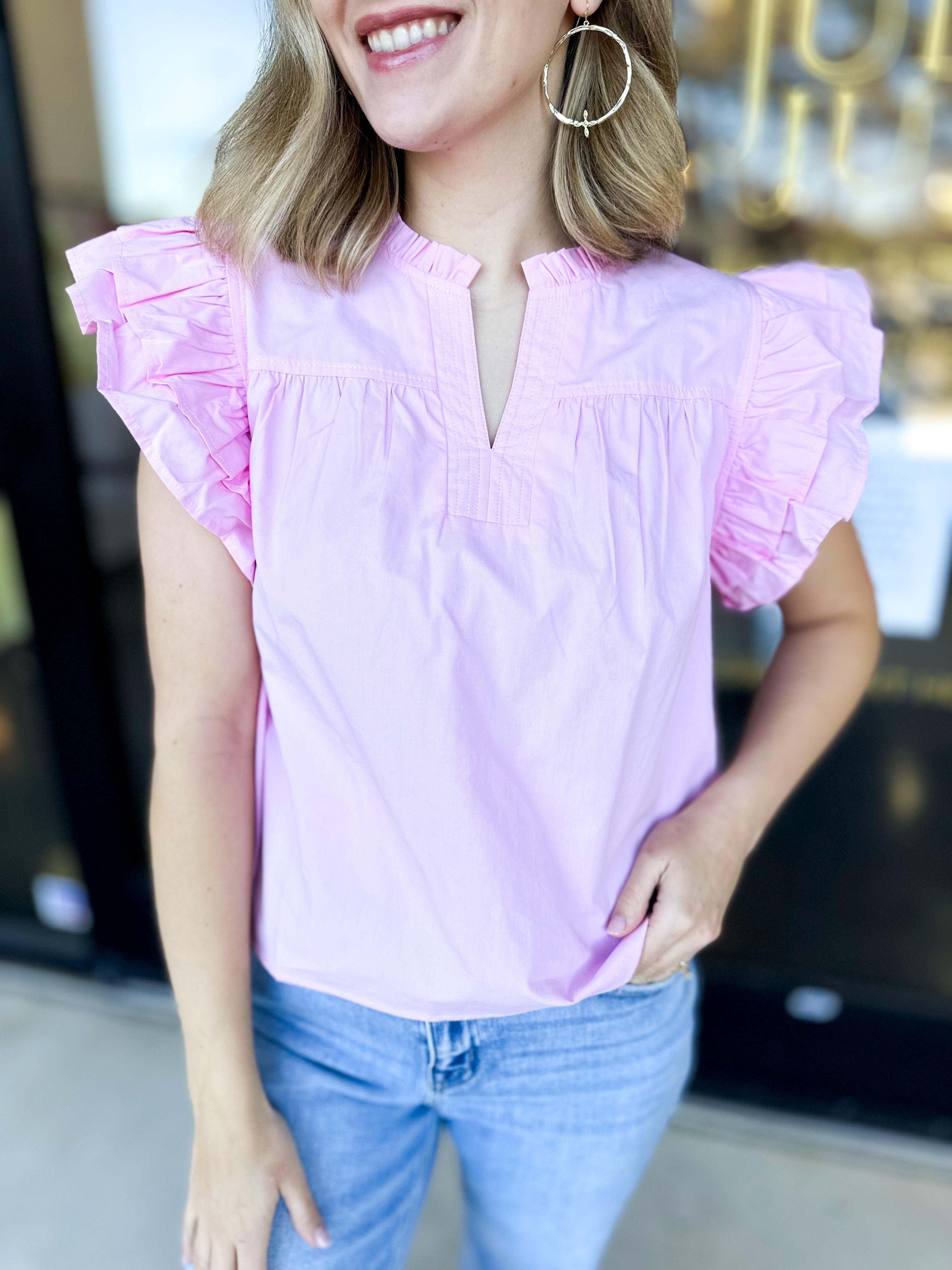 Classic Chic Blouse - Pink-200 Fashion Blouses-JODIFL-July & June Women's Fashion Boutique Located in San Antonio, Texas