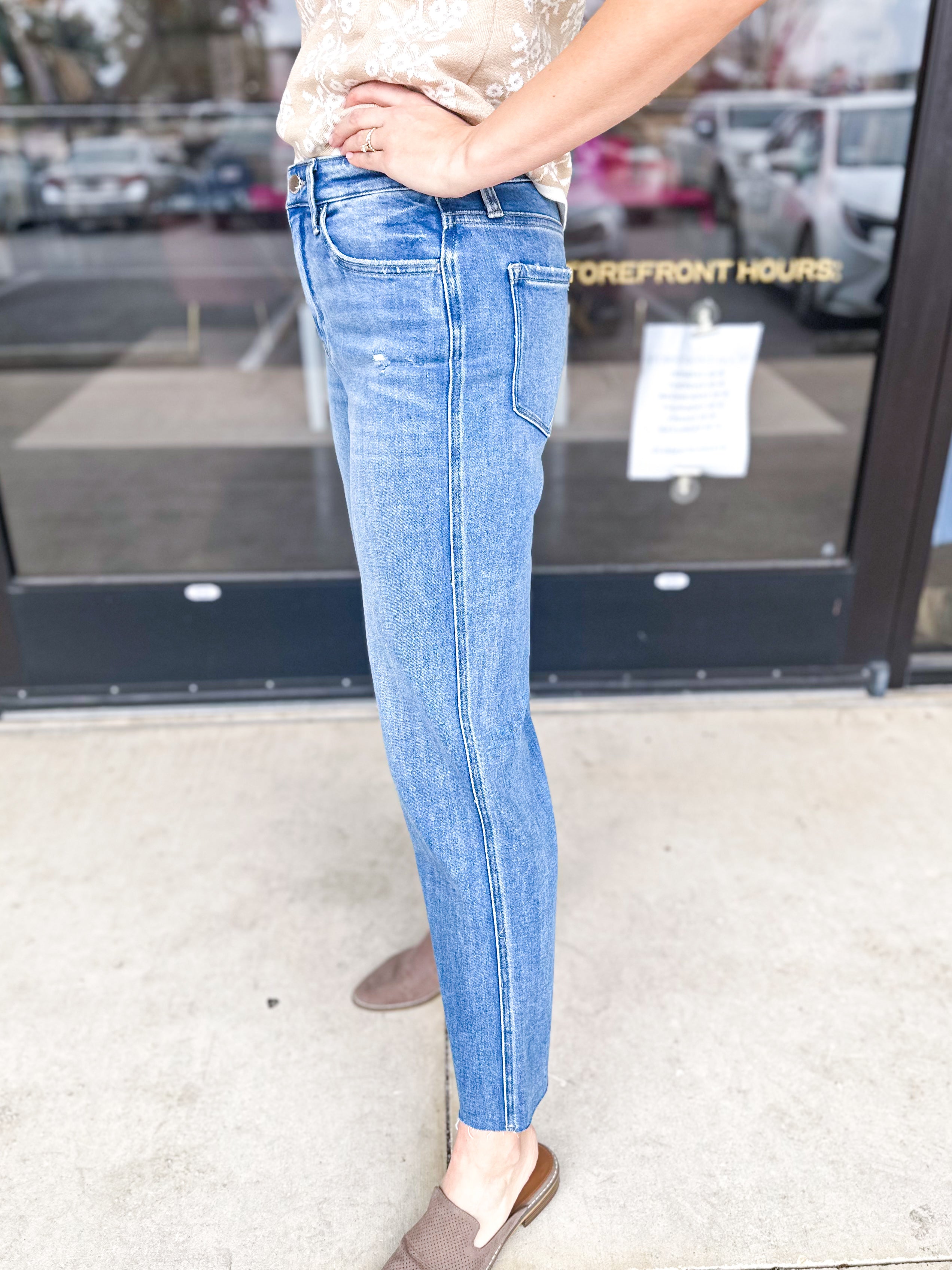 Vervet - High Rise Slim Wide Leg Jeans-400 Pants-VEVERT BY FLYING MONKEY-July & June Women's Fashion Boutique Located in San Antonio, Texas