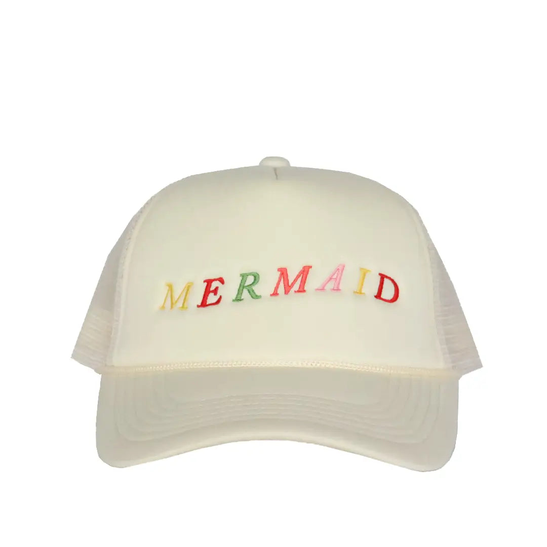 Sunshine Tienda - Mermaid Embroidered Trucker Hat-130 ACCESSORIES-Sunshine Tienda-July & June Women's Fashion Boutique Located in San Antonio, Texas