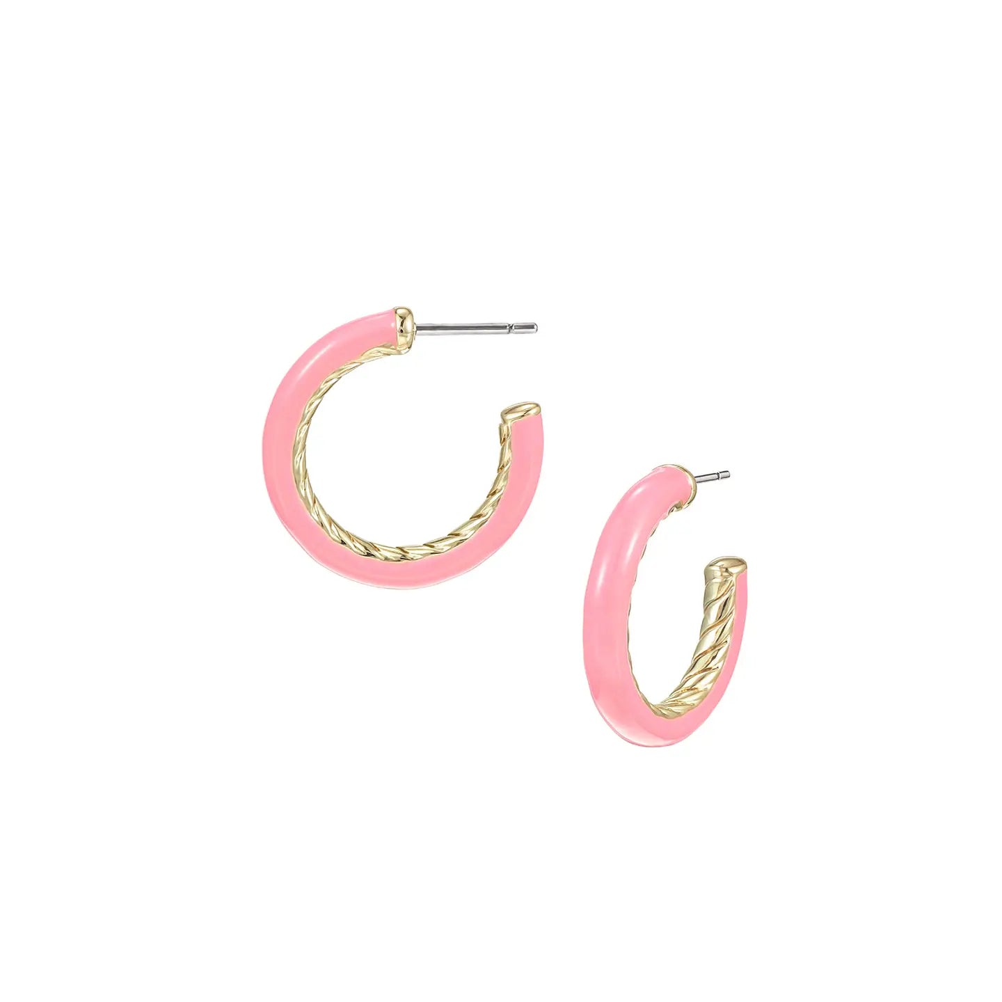 Natalie Wood - Eclipse Hoop Earrings in Light Pink Enamel-110 Jewelry & Hair-Natalie Wood-July & June Women's Fashion Boutique Located in San Antonio, Texas