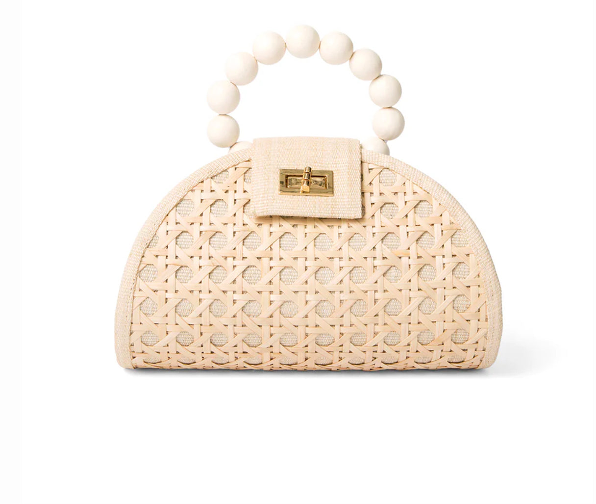 The Bella Woven Handbag - White & Cream-130 ACCESSORIES-Soli & Sun-July & June Women's Fashion Boutique Located in San Antonio, Texas