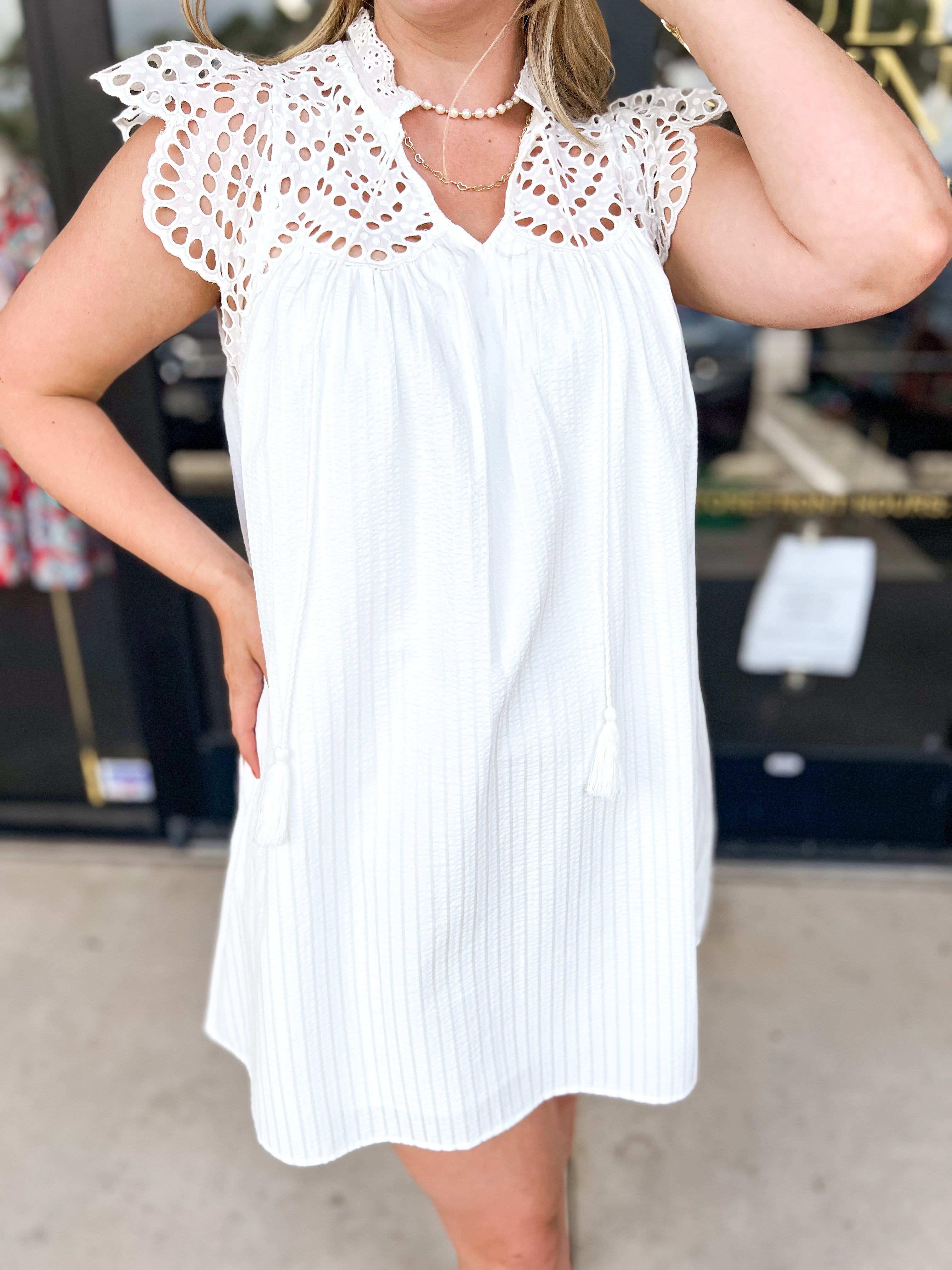 Class Act Ivory Mini Dress-510 Mini-ENTRO-July & June Women's Fashion Boutique Located in San Antonio, Texas