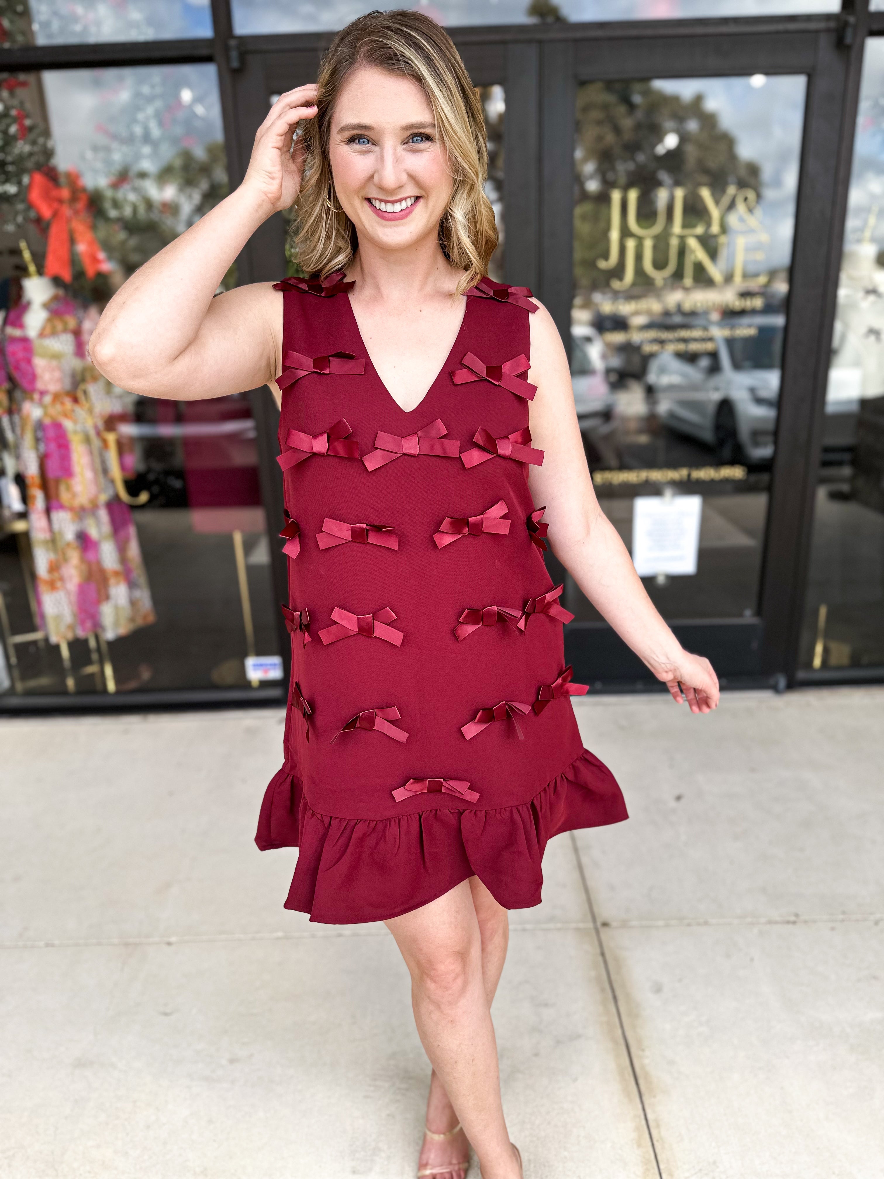 THML - Flirty Bow Mini Dress-510 Mini-THML-July & June Women's Fashion Boutique Located in San Antonio, Texas