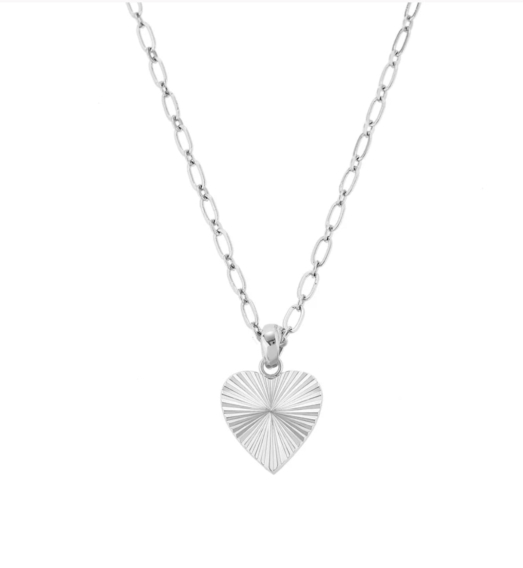 Natalie Wood - Adorned Heart Layering Necklace Silver-110 Jewelry & Hair-Natalie Wood-July & June Women's Fashion Boutique Located in San Antonio, Texas