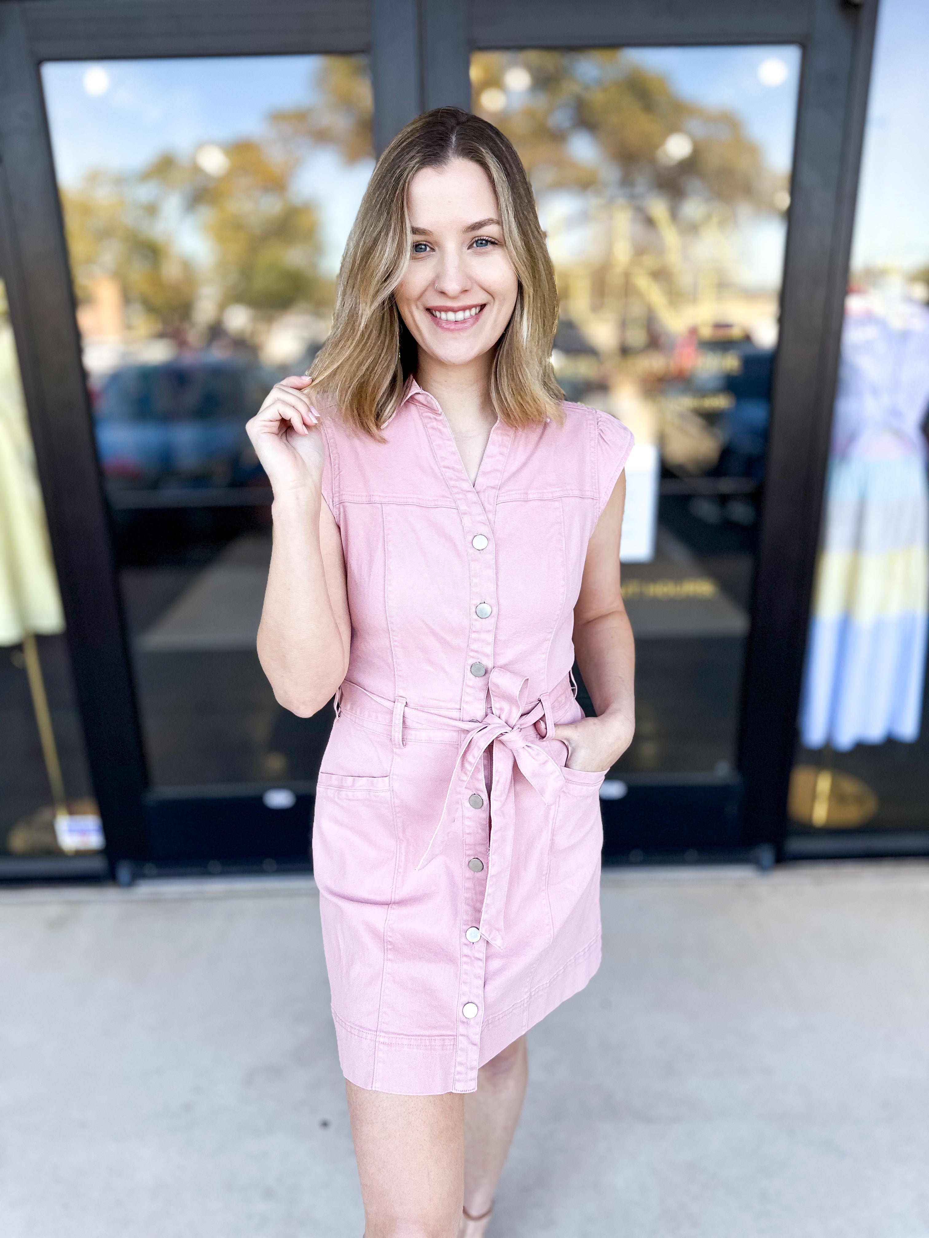 Explore The City Mini Dress - Dusty Pink-510 Mini-SKIES ARE BLUE-July & June Women's Fashion Boutique Located in San Antonio, Texas