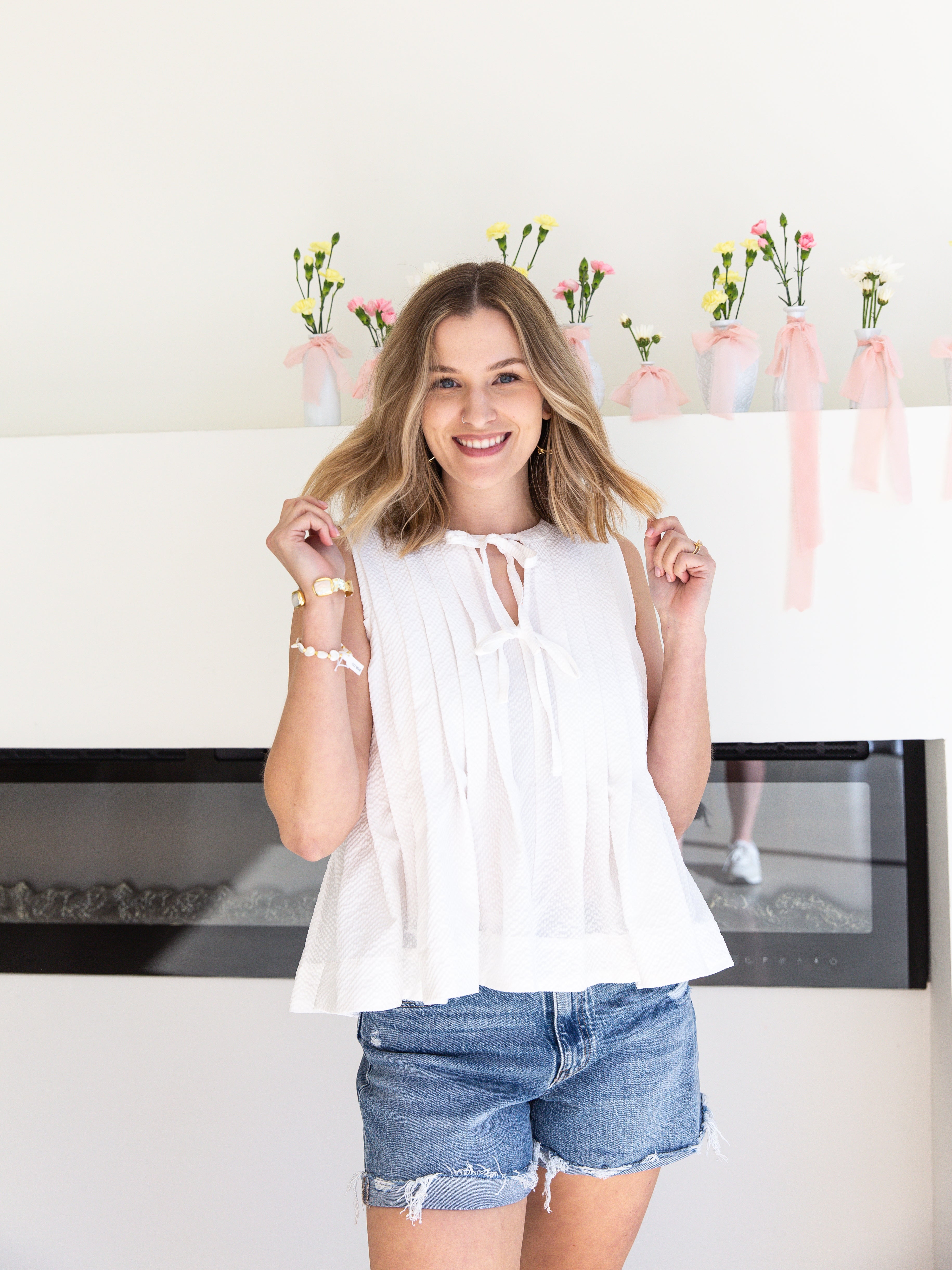 Easy Breezy Tank - Ivory-200 Fashion Blouses-ENTRO-July & June Women's Fashion Boutique Located in San Antonio, Texas