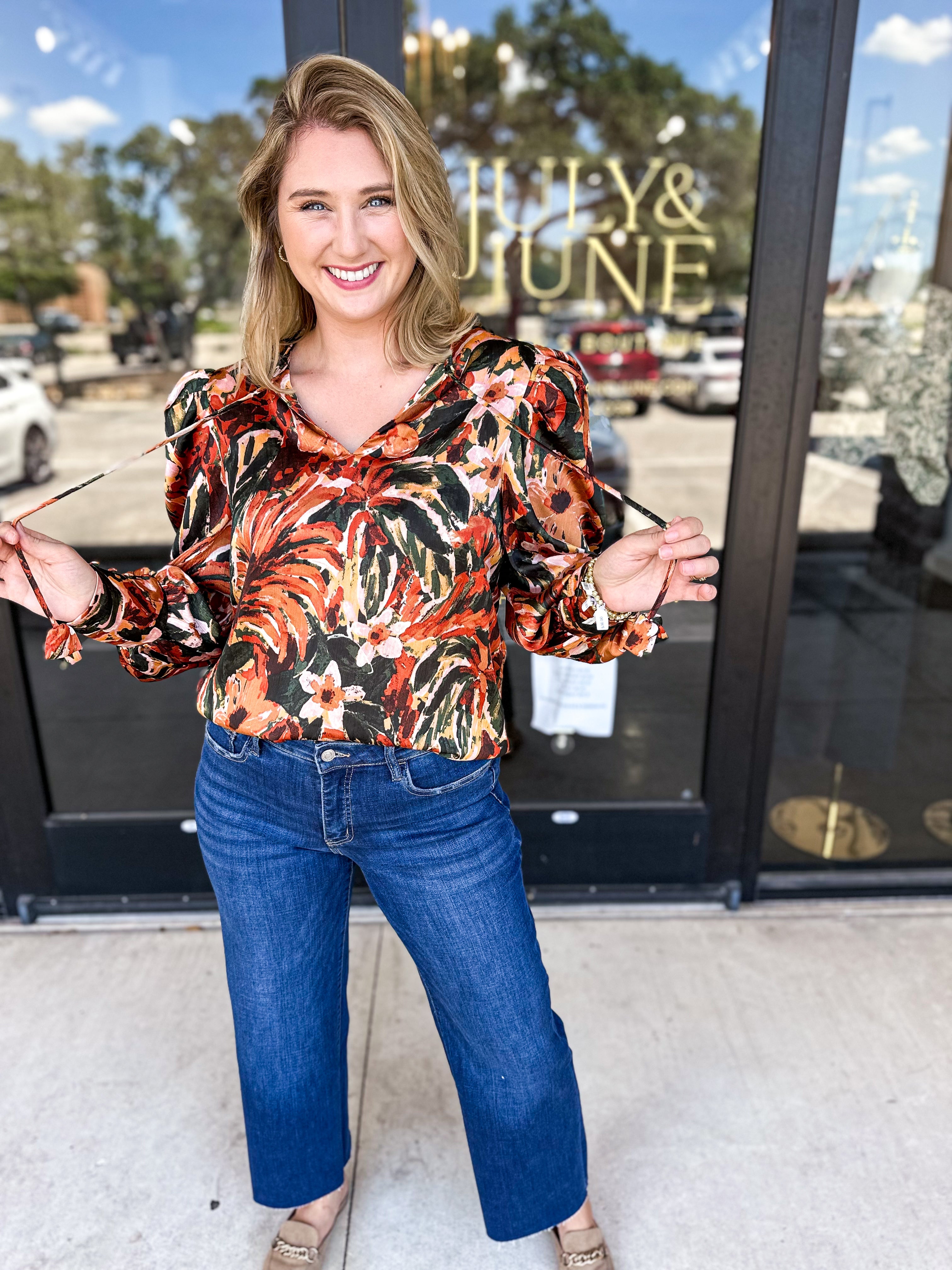 THML - Fall Garden Blouse-200 Fashion Blouses-THML-July & June Women's Fashion Boutique Located in San Antonio, Texas