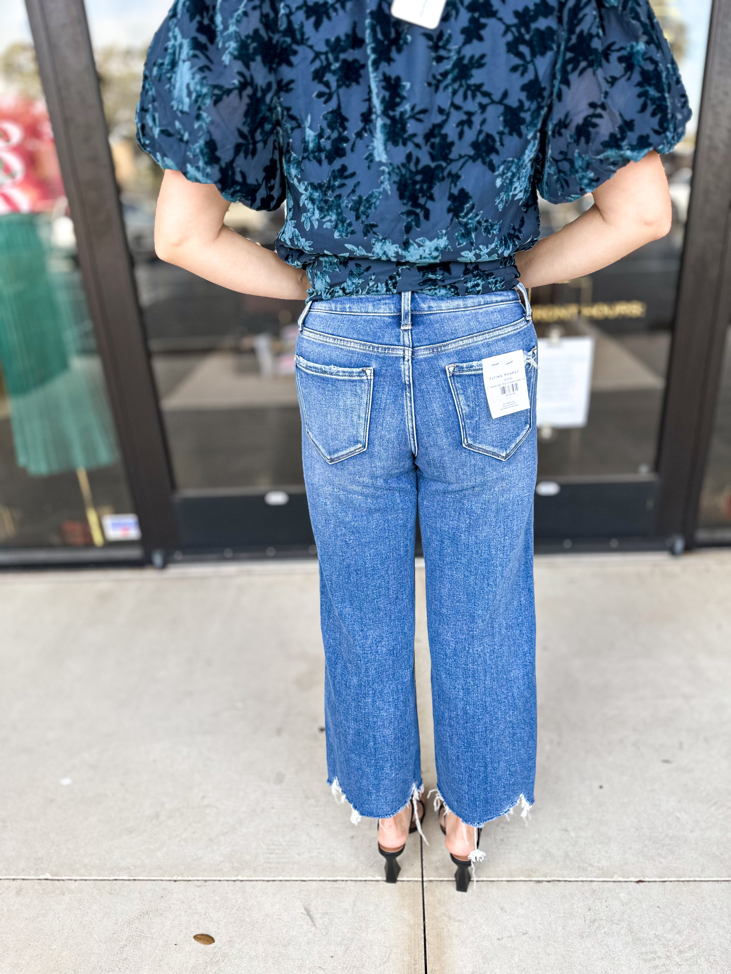 Vervet High Rise Cropped Wide Leg Jeans-400 Pants-VEVERT BY FLYING MONKEY-July & June Women's Fashion Boutique Located in San Antonio, Texas