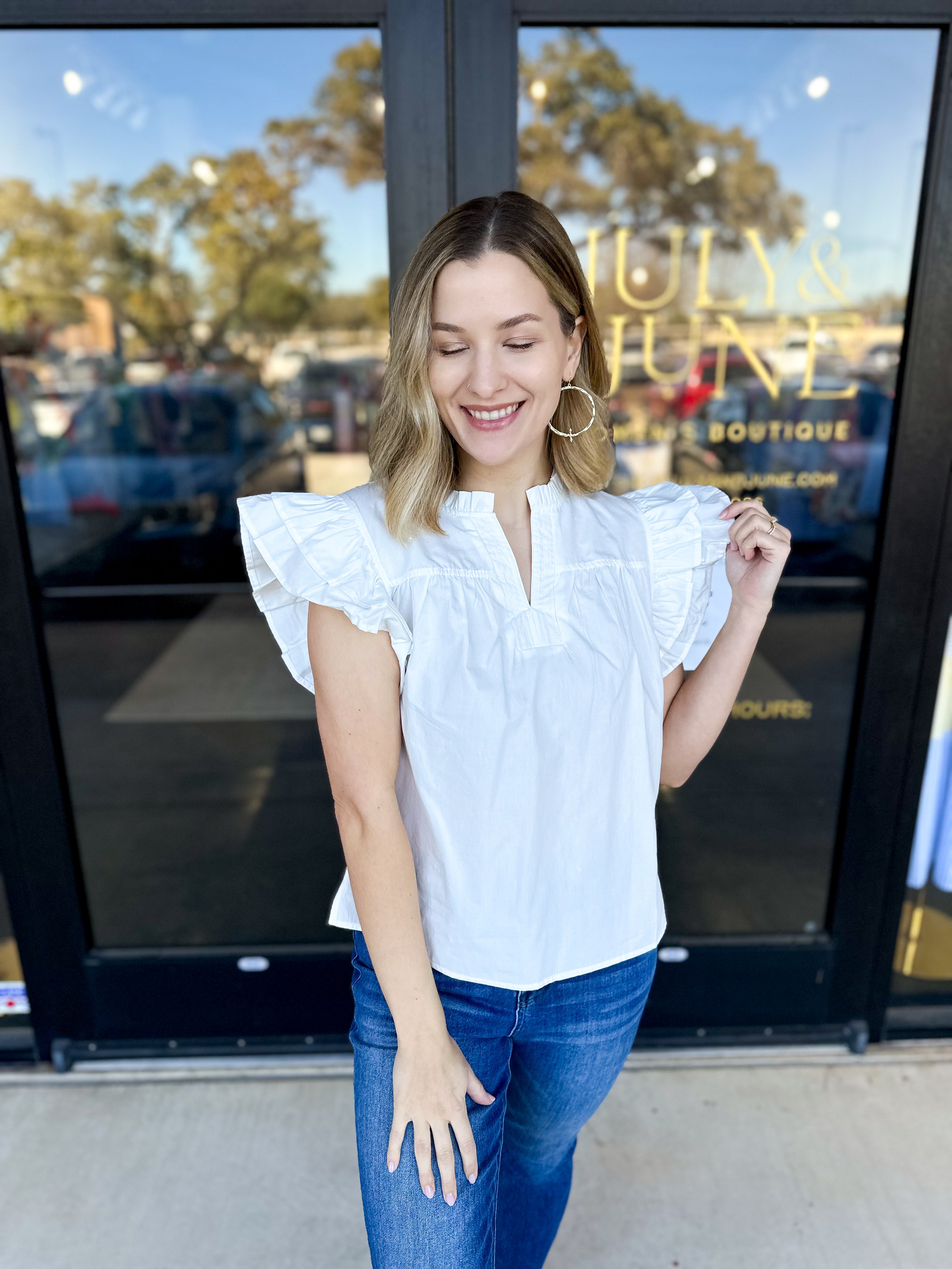 Classic Chic Blouse - Off White-200 Fashion Blouses-JODIFL-July & June Women's Fashion Boutique Located in San Antonio, Texas