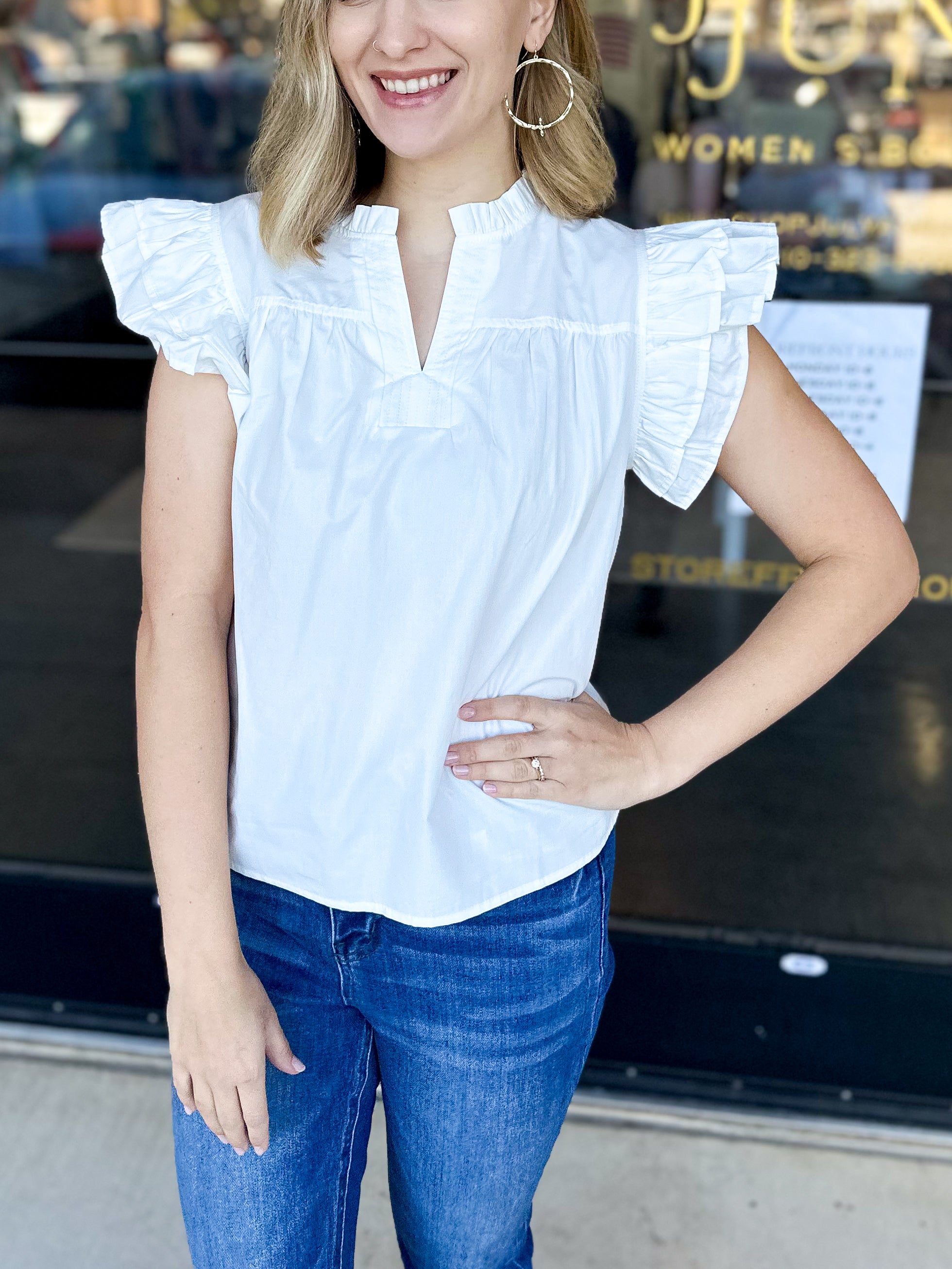 Classic Chic Blouse - Off White-200 Fashion Blouses-JODIFL-July & June Women's Fashion Boutique Located in San Antonio, Texas