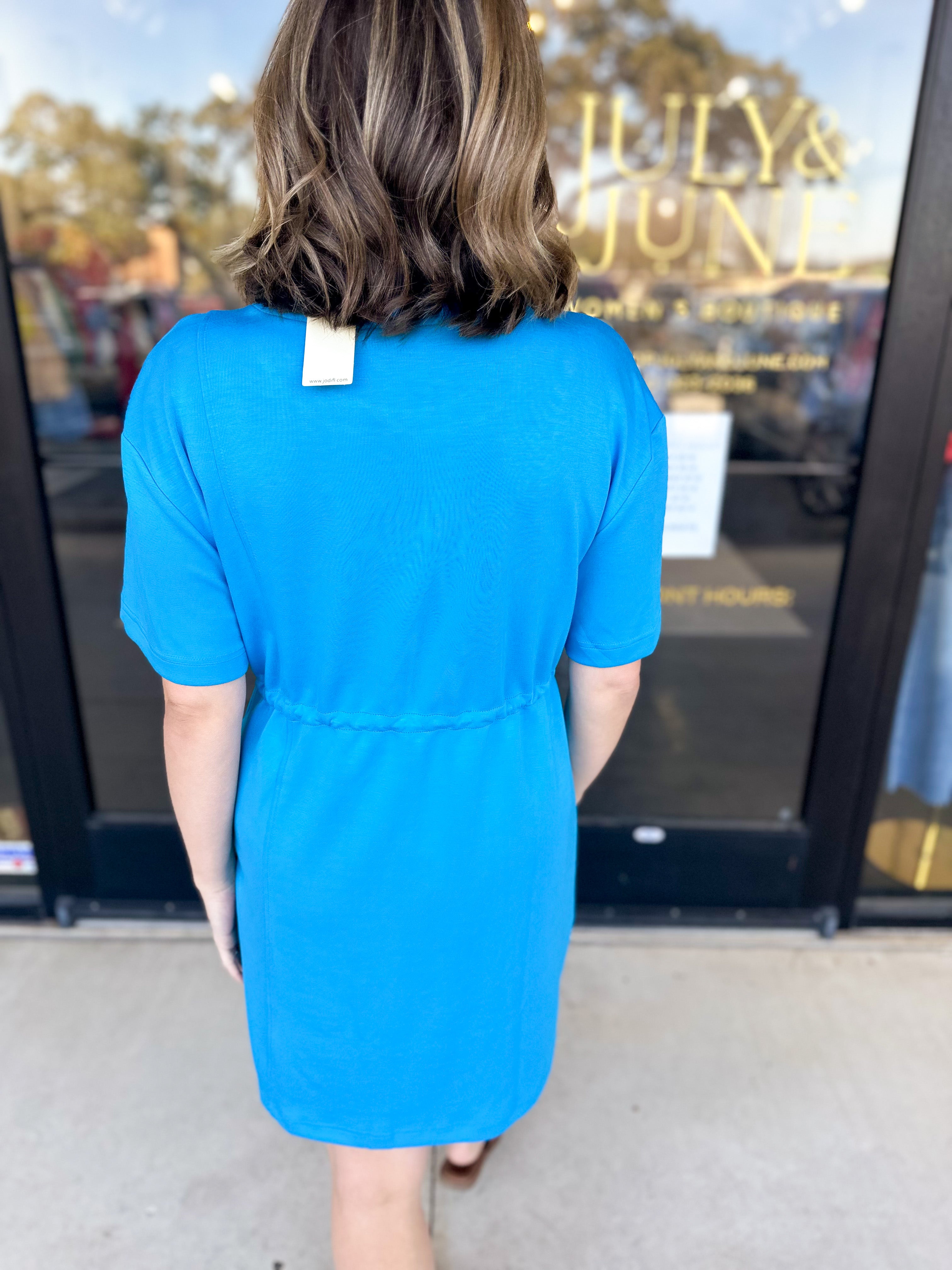 Through The City Mini Dress - Bold Blue-510 Mini-JODIFL-July & June Women's Fashion Boutique Located in San Antonio, Texas