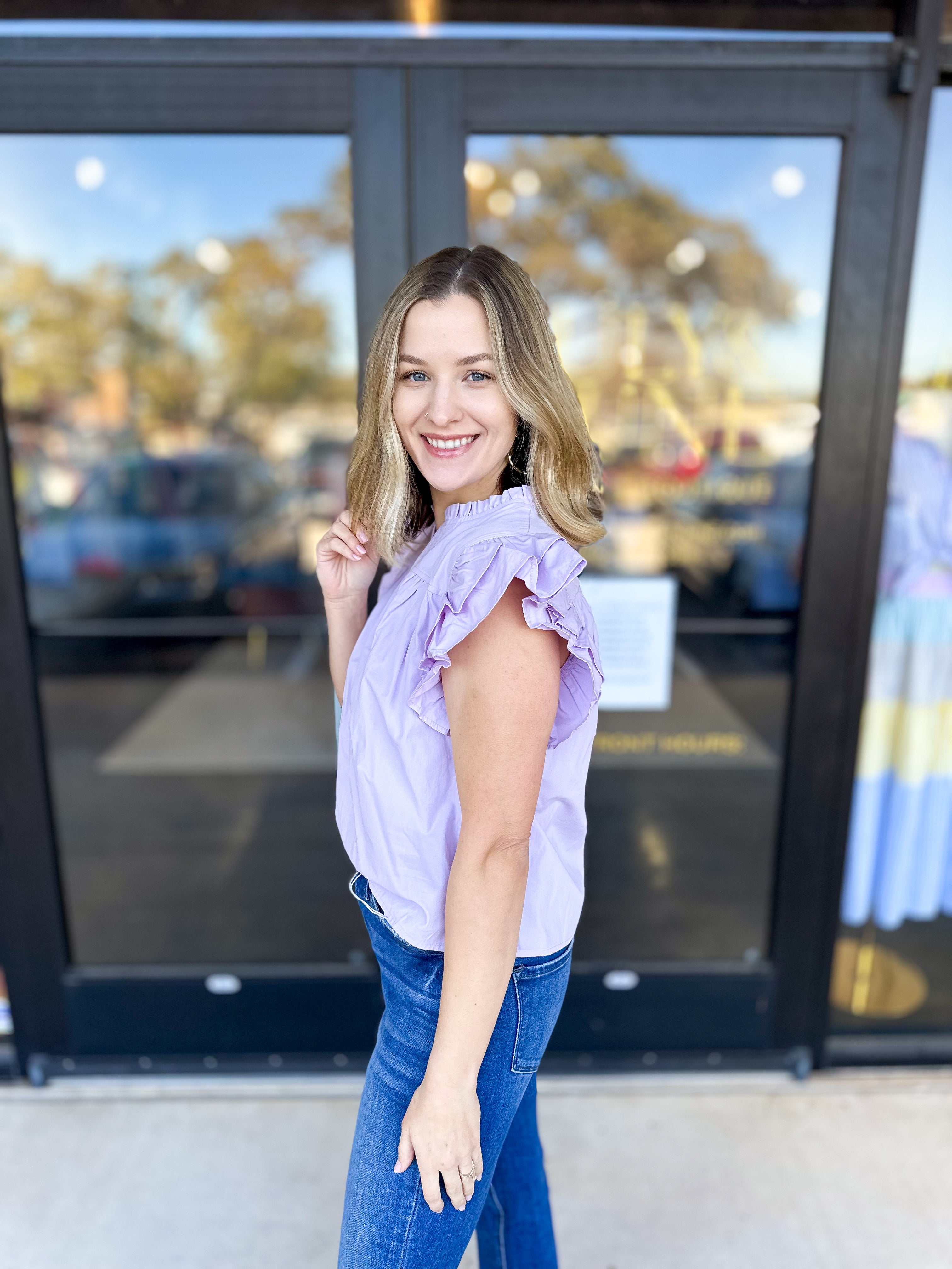 Classic Chic Blouse - Lavender-200 Fashion Blouses-JODIFL-July & June Women's Fashion Boutique Located in San Antonio, Texas