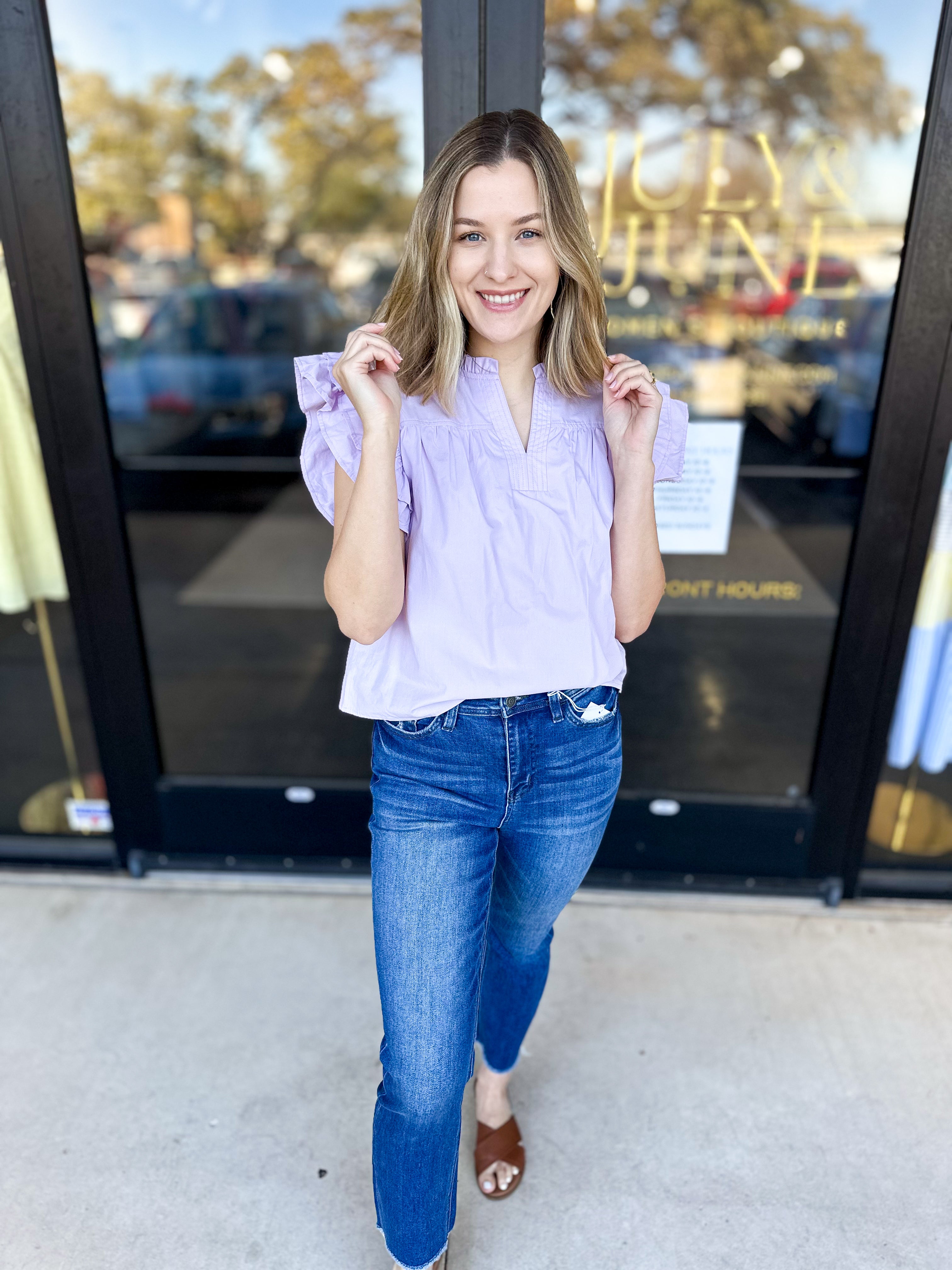 Classic Chic Blouse - Lavender-200 Fashion Blouses-JODIFL-July & June Women's Fashion Boutique Located in San Antonio, Texas