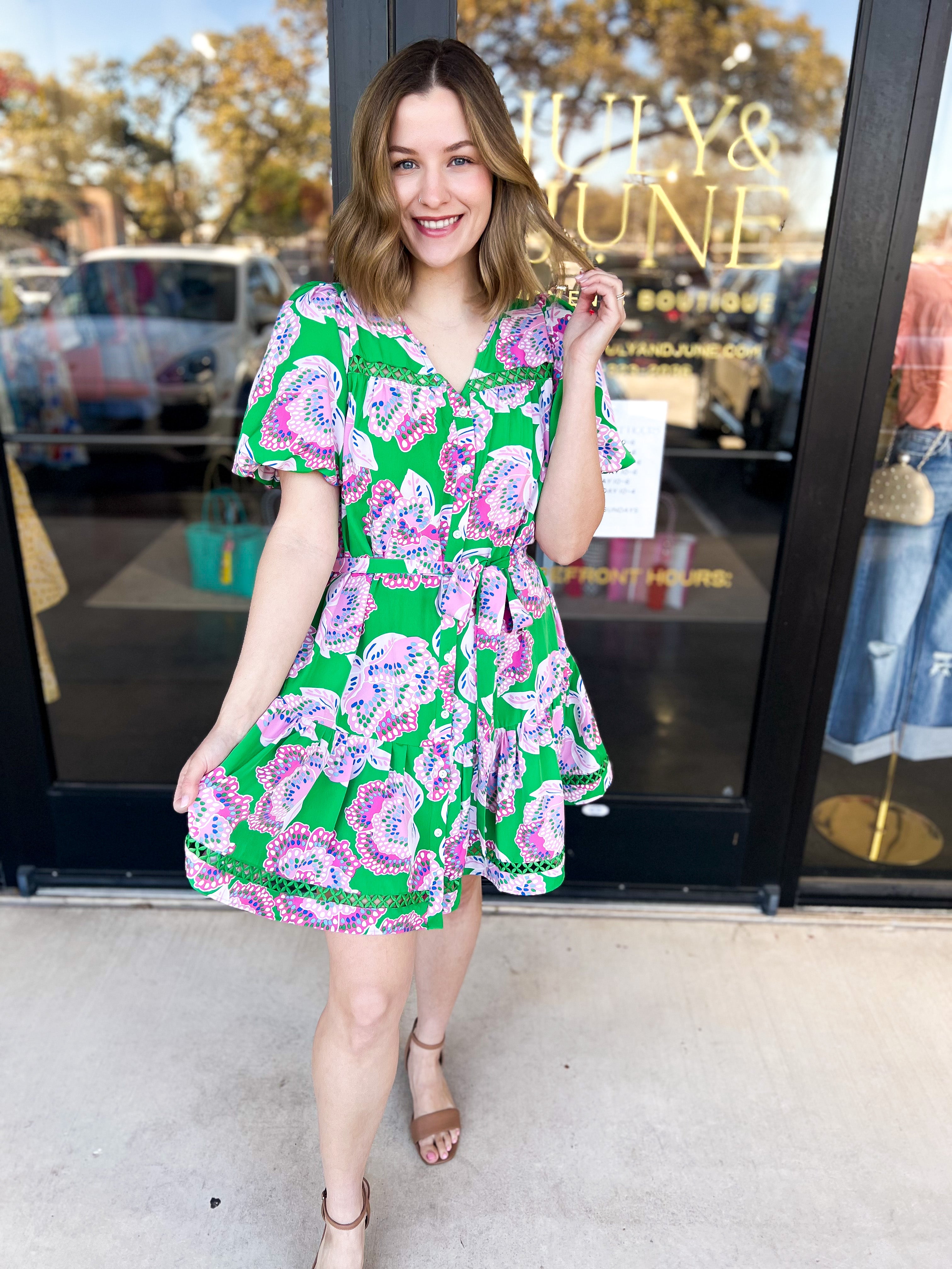 Mary Square - Addison Dress - Petal Tango-510 Mini-MARY SQUARE-July & June Women's Fashion Boutique Located in San Antonio, Texas