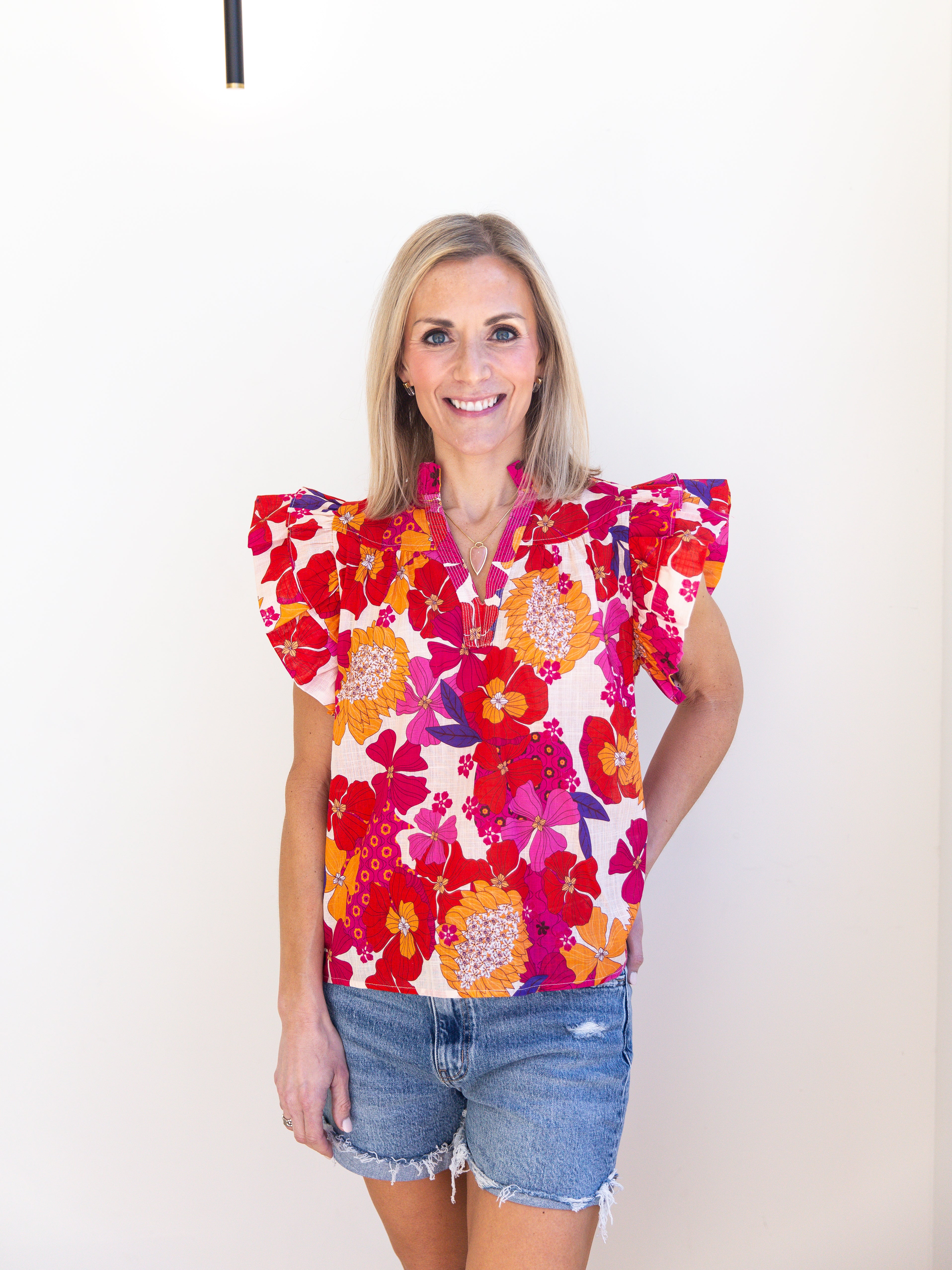 THML - Flower Power Blouse-200 Fashion Blouses-THML-July & June Women's Fashion Boutique Located in San Antonio, Texas