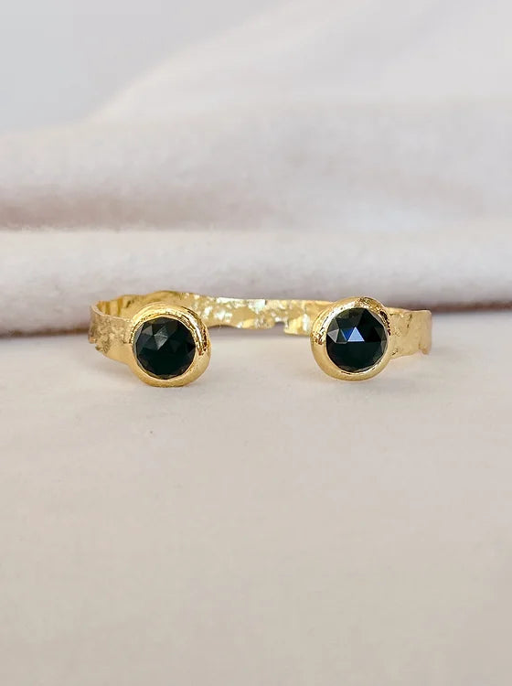 Easton Elle- Black Onyx Misty Cuff Bracelet-100 Jewelry / Accessories-Easton Elle-July & June Women's Fashion Boutique Located in San Antonio, Texas