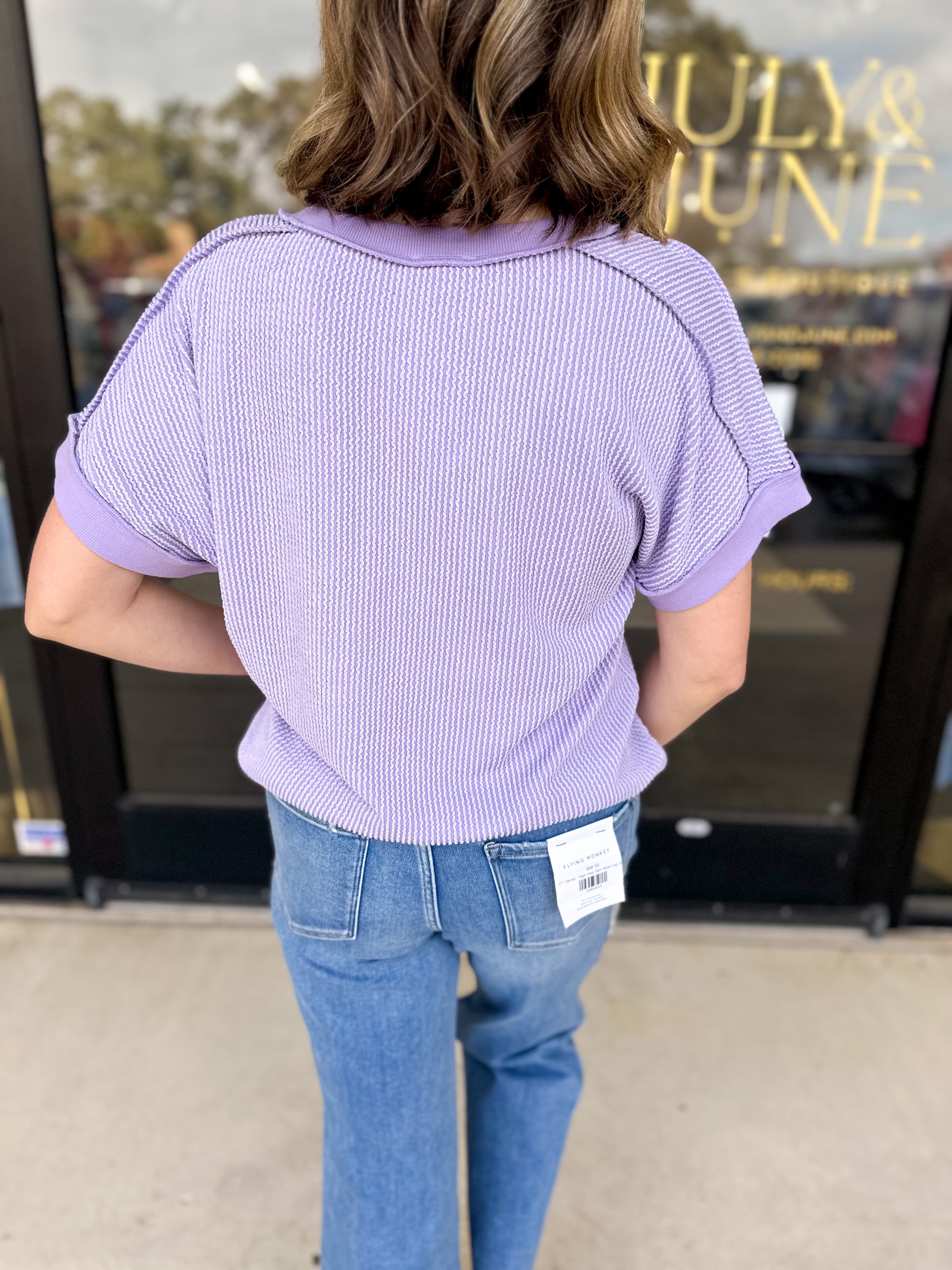 The Sadie Tee - Lavender-210 Casual Blouses-JODIFL-July & June Women's Fashion Boutique Located in San Antonio, Texas