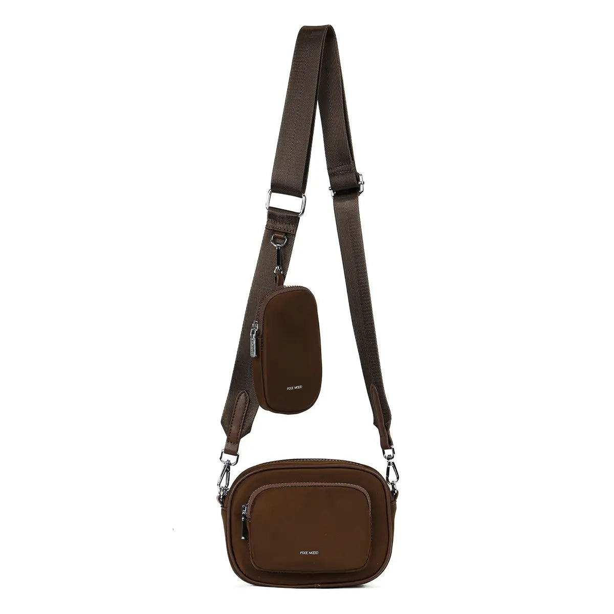 Pixie Mood - Daisy - Recycled Nylon Crossbody - Espresso Brown Nylon-130 Accessories-PIXIE MOOD-July & June Women's Fashion Boutique Located in San Antonio, Texas