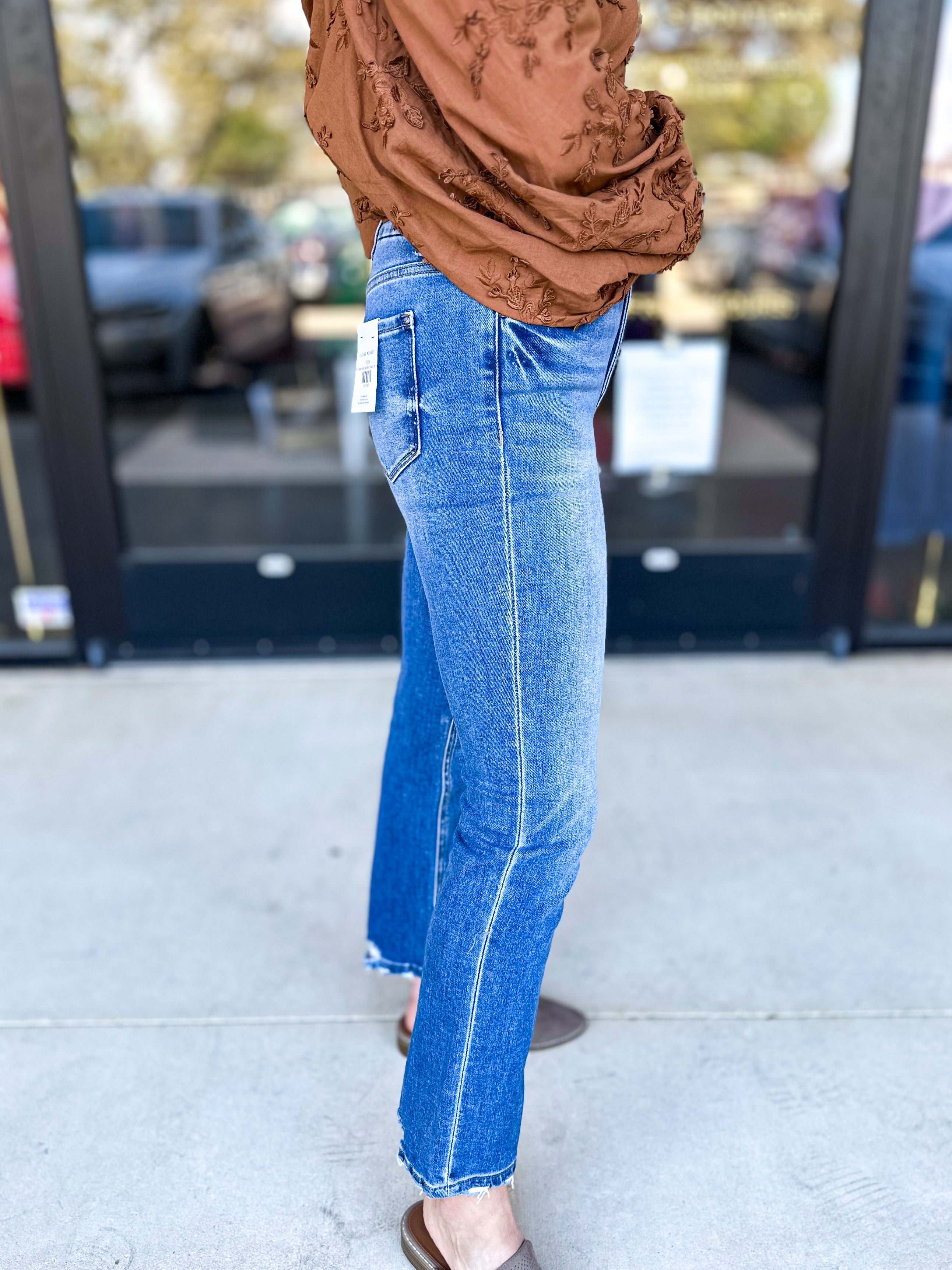 Vervet High Rise Slim Straight Leg Jeans-400 Pants-VEVERT BY FLYING MONKEY-July & June Women's Fashion Boutique Located in San Antonio, Texas