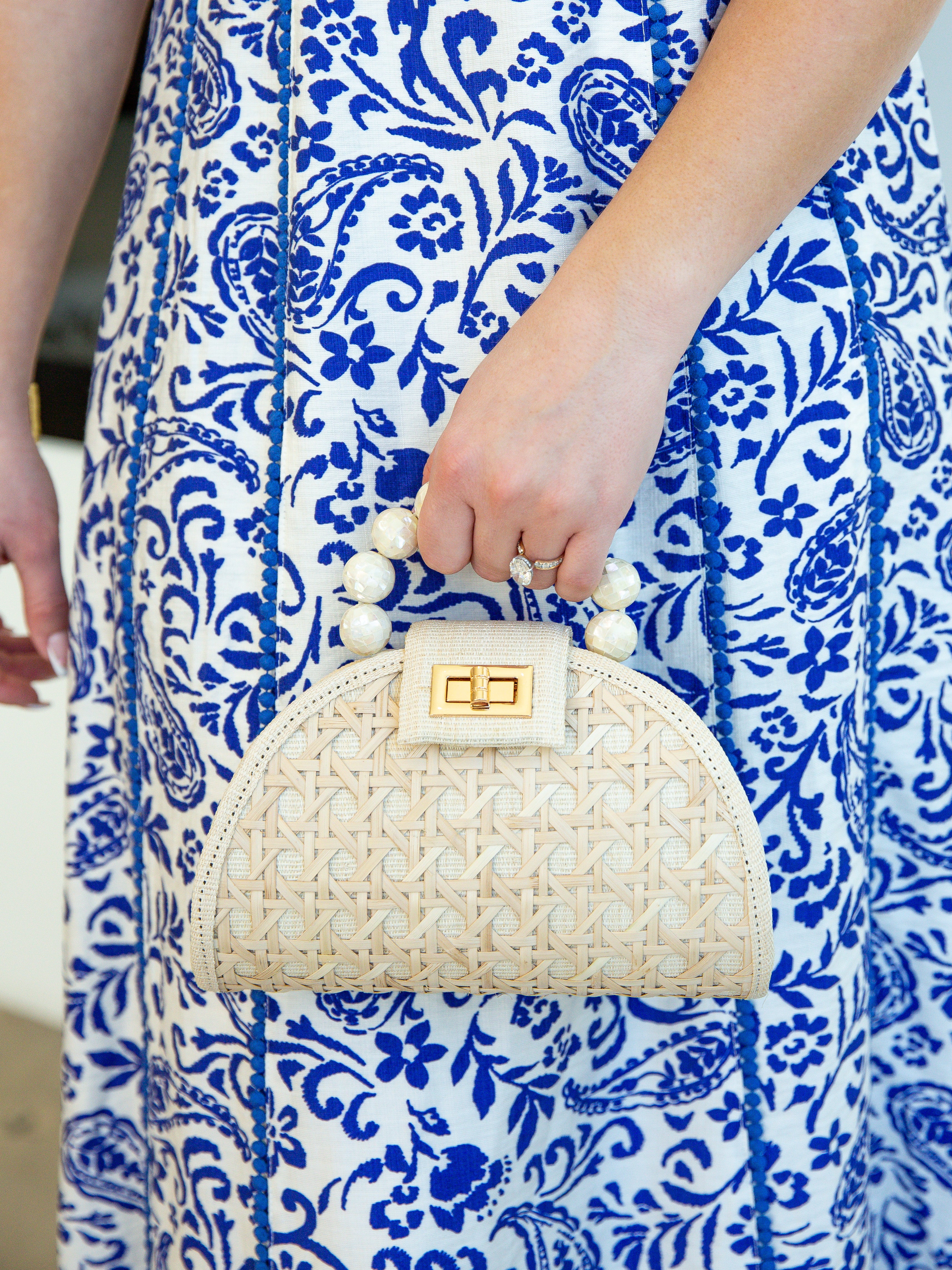 The Bella Woven Handbag - Cream & Shell-130 ACCESSORIES-Soli & Sun-July & June Women's Fashion Boutique Located in San Antonio, Texas