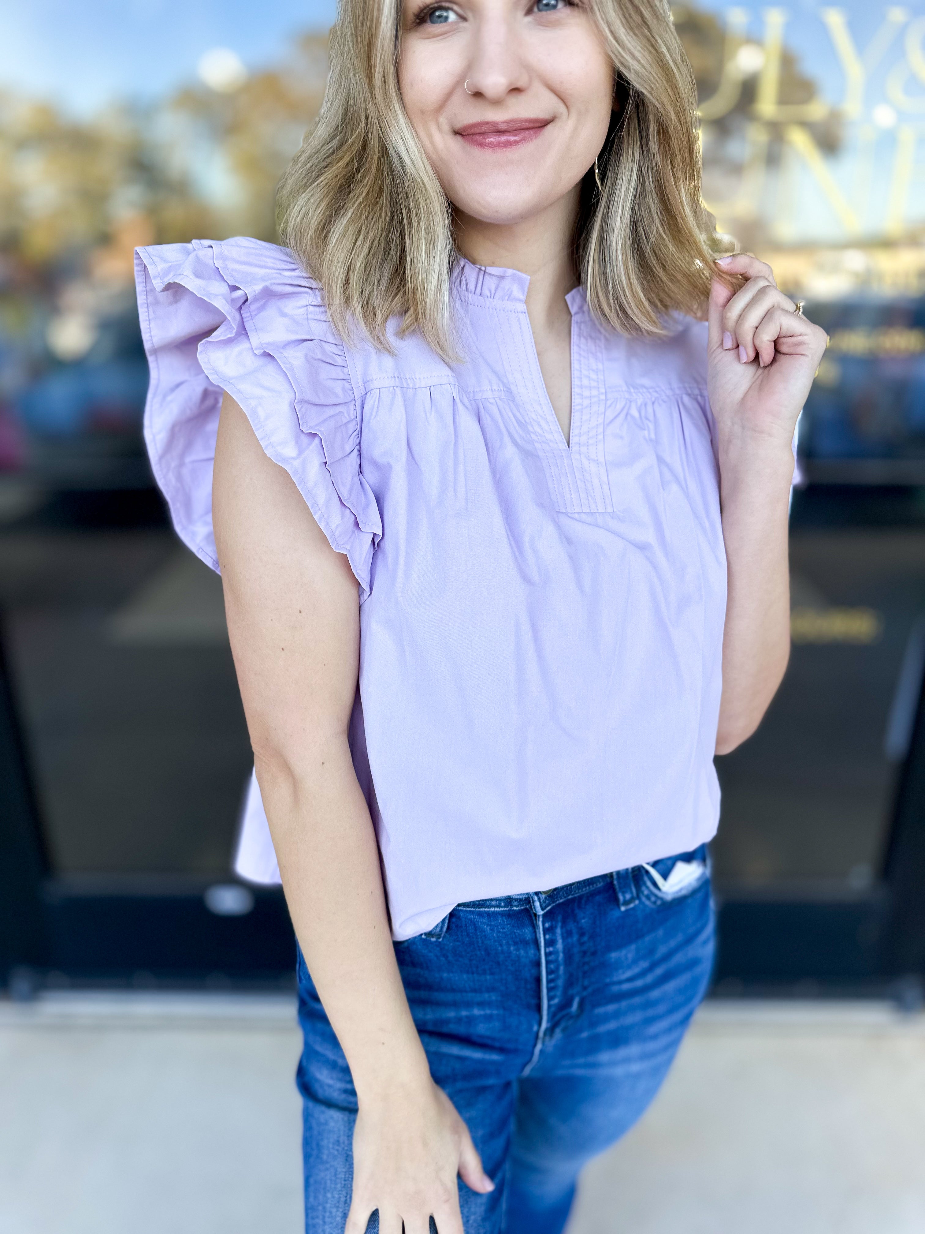 Classic Chic Blouse - Lavender-200 Fashion Blouses-JODIFL-July & June Women's Fashion Boutique Located in San Antonio, Texas