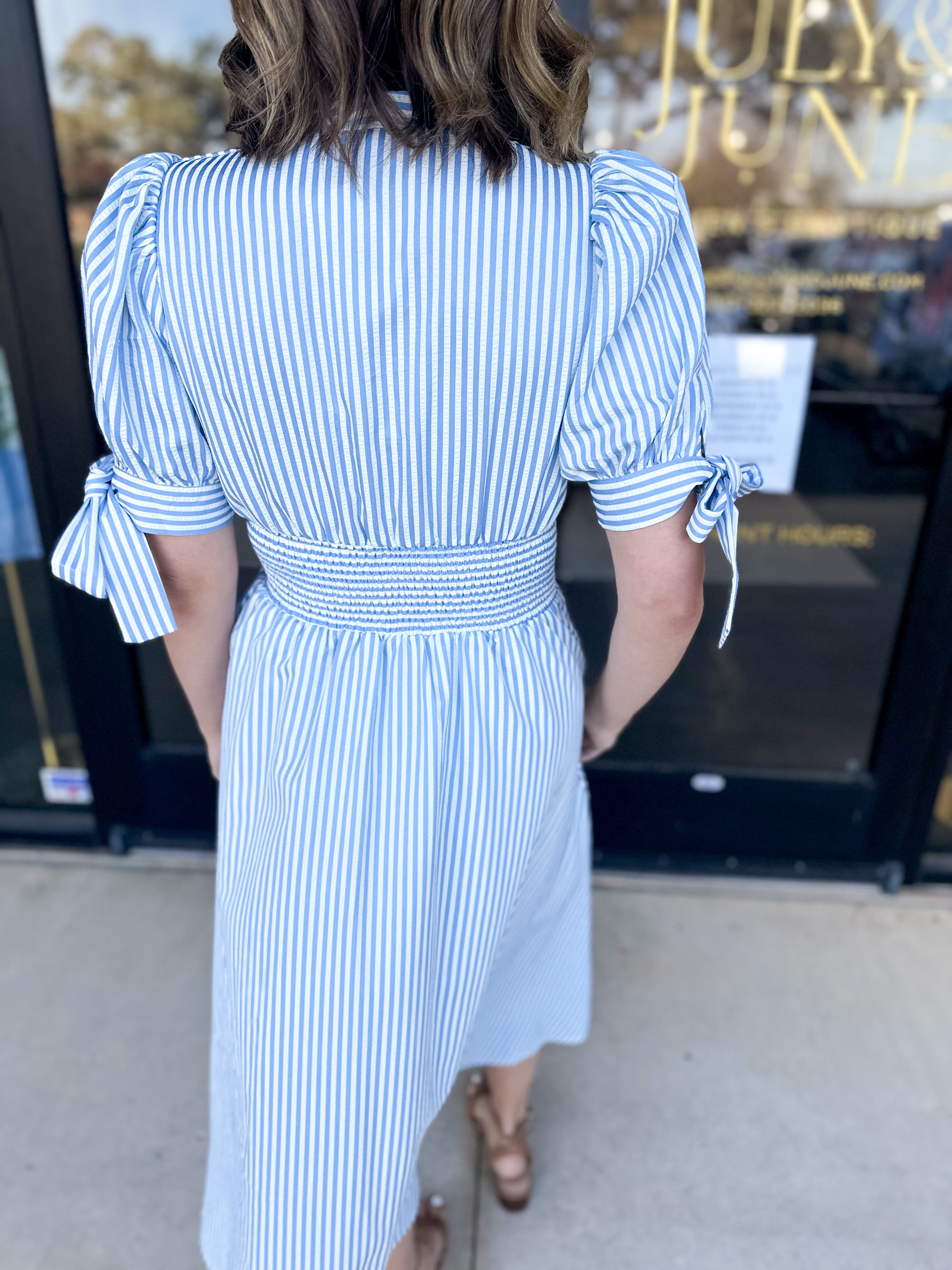 Springtime Sweetness Midi Dress - Light Blue-500 Midi-ENTRO-July & June Women's Fashion Boutique Located in San Antonio, Texas