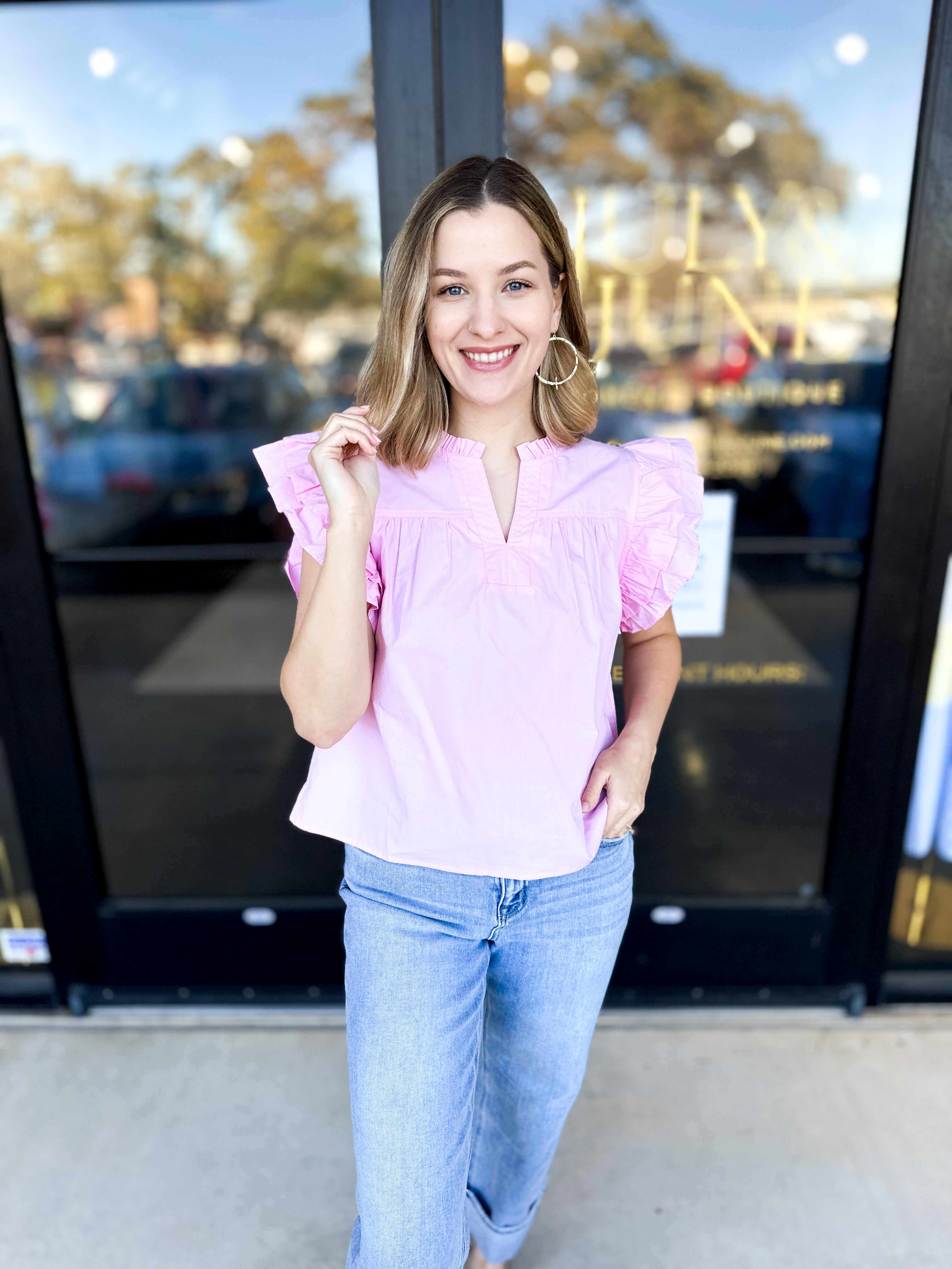 Classic Chic Blouse - Pink-200 Fashion Blouses-JODIFL-July & June Women's Fashion Boutique Located in San Antonio, Texas