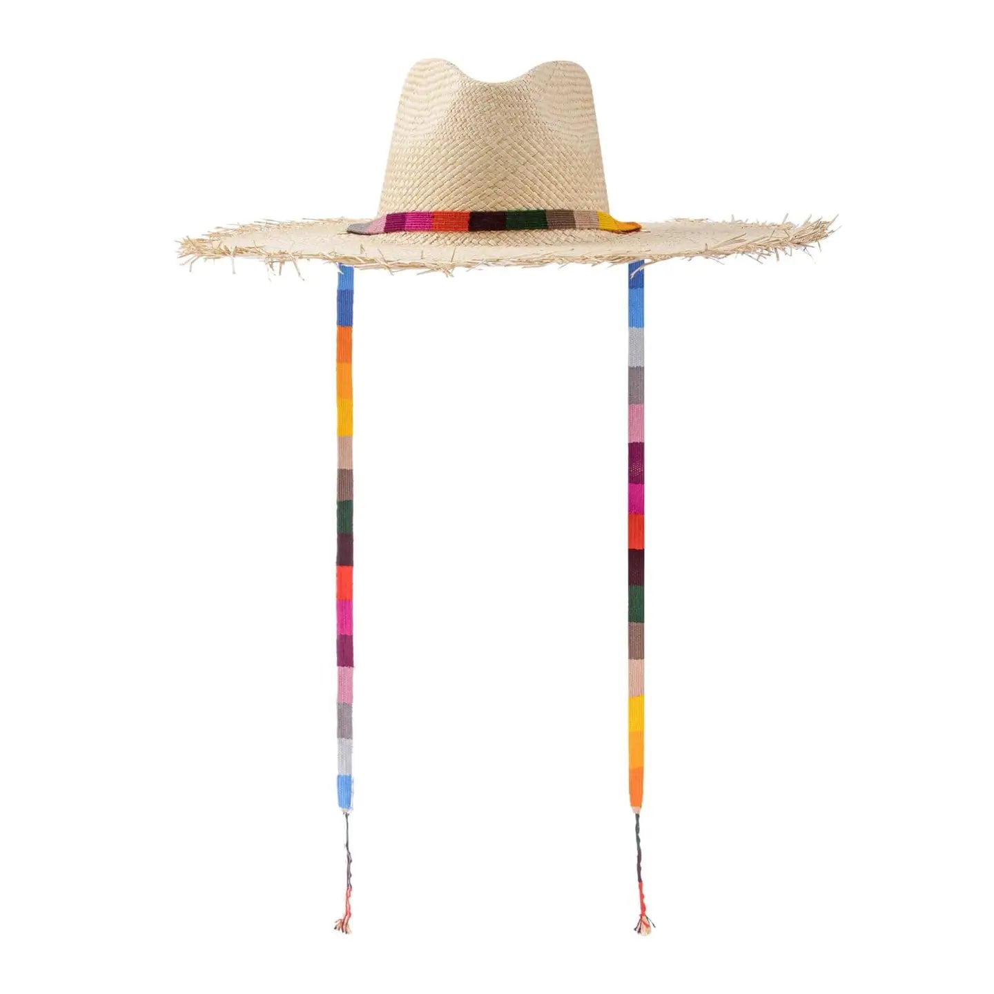 Sunshine Tienda - Roseita Wide Brimmed Palm Fringe Hat - 2 Sizes-130 ACCESSORIES-Sunshine Tienda-July & June Women's Fashion Boutique Located in San Antonio, Texas