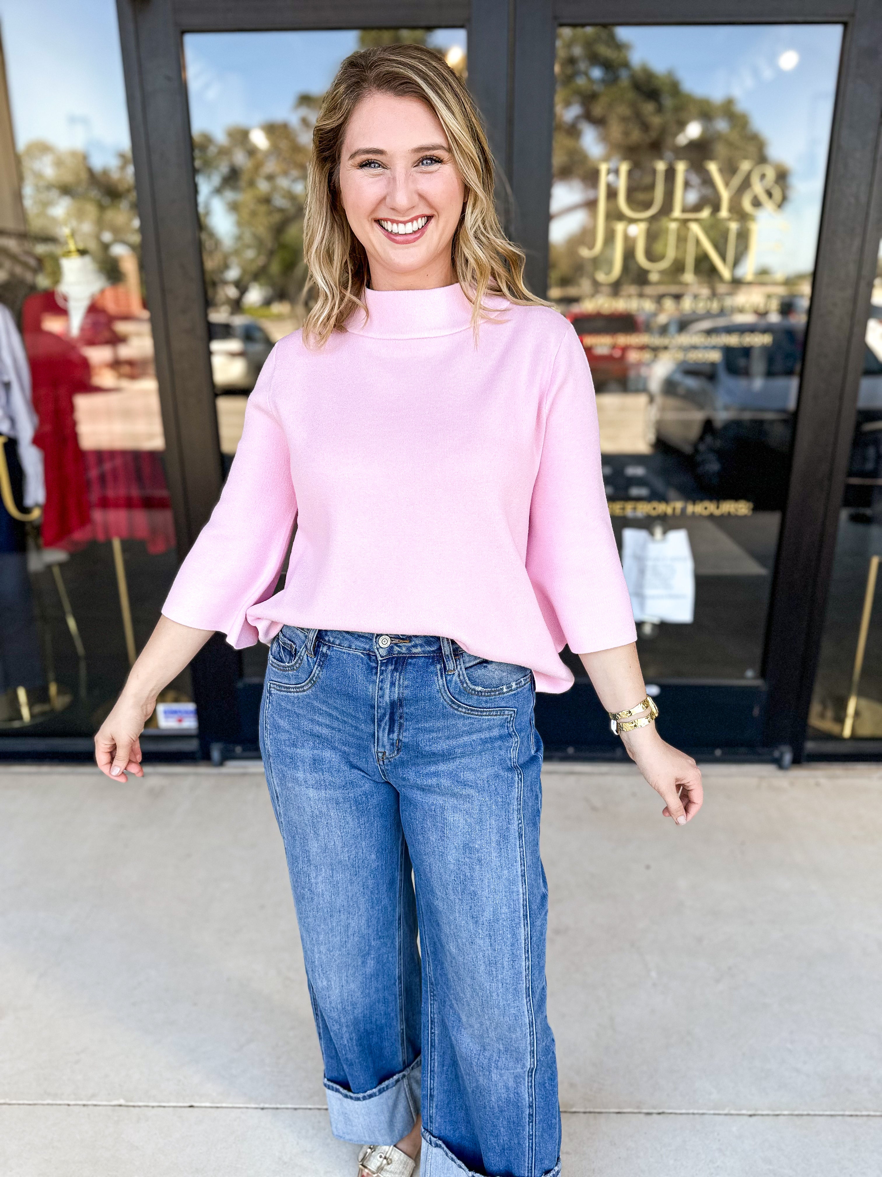 The Clara Sweater - Light Pink-230 Sweaters/Cardis-FATE-July & June Women's Fashion Boutique Located in San Antonio, Texas