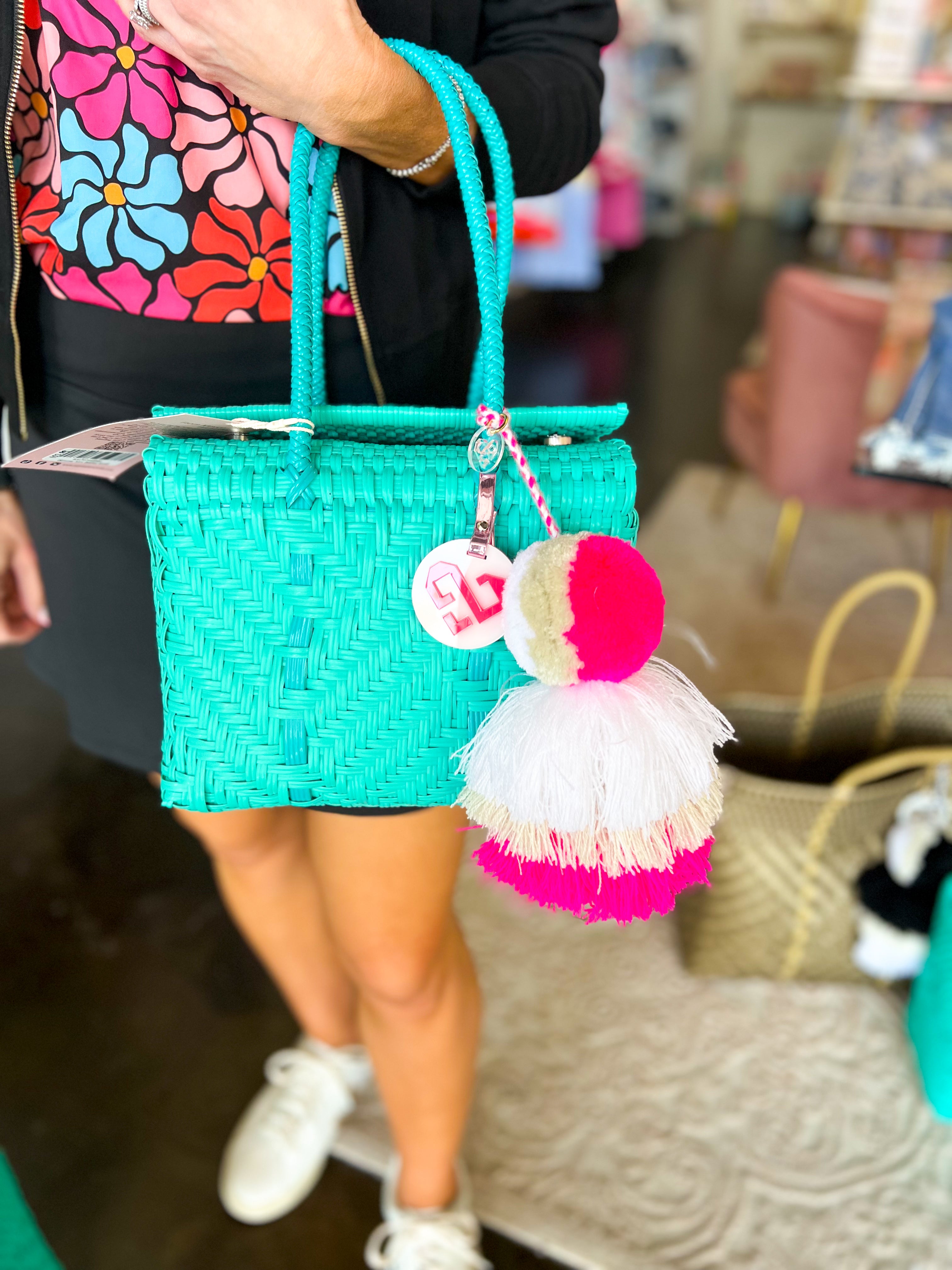 Maria Victoria - Glimmer Mint Basket Small-130 Accessories-MARIA VICTORIA-July & June Women's Fashion Boutique Located in San Antonio, Texas