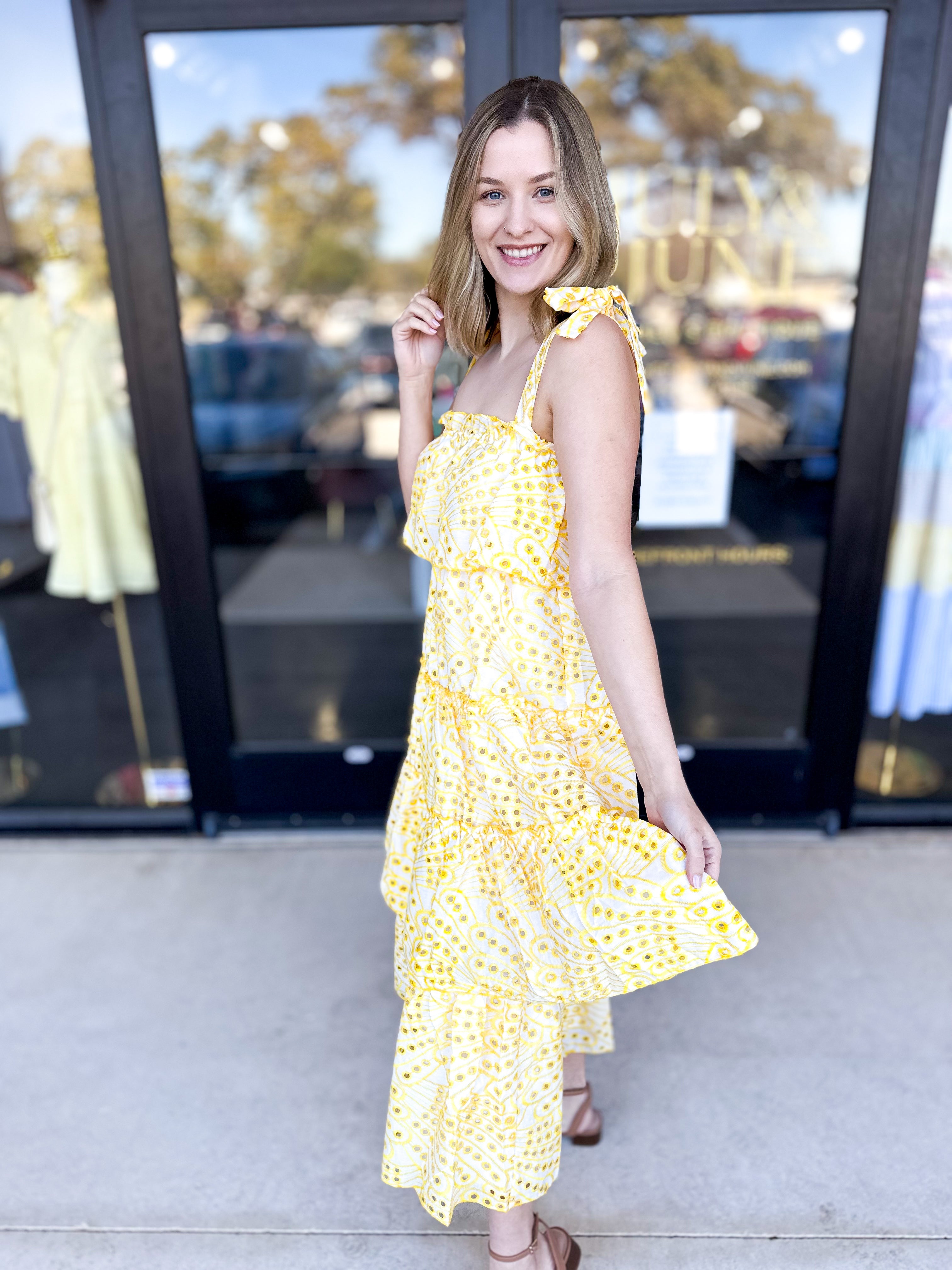 Walking On Sunshine Midi Dress-500 Midi-TCEC-July & June Women's Fashion Boutique Located in San Antonio, Texas