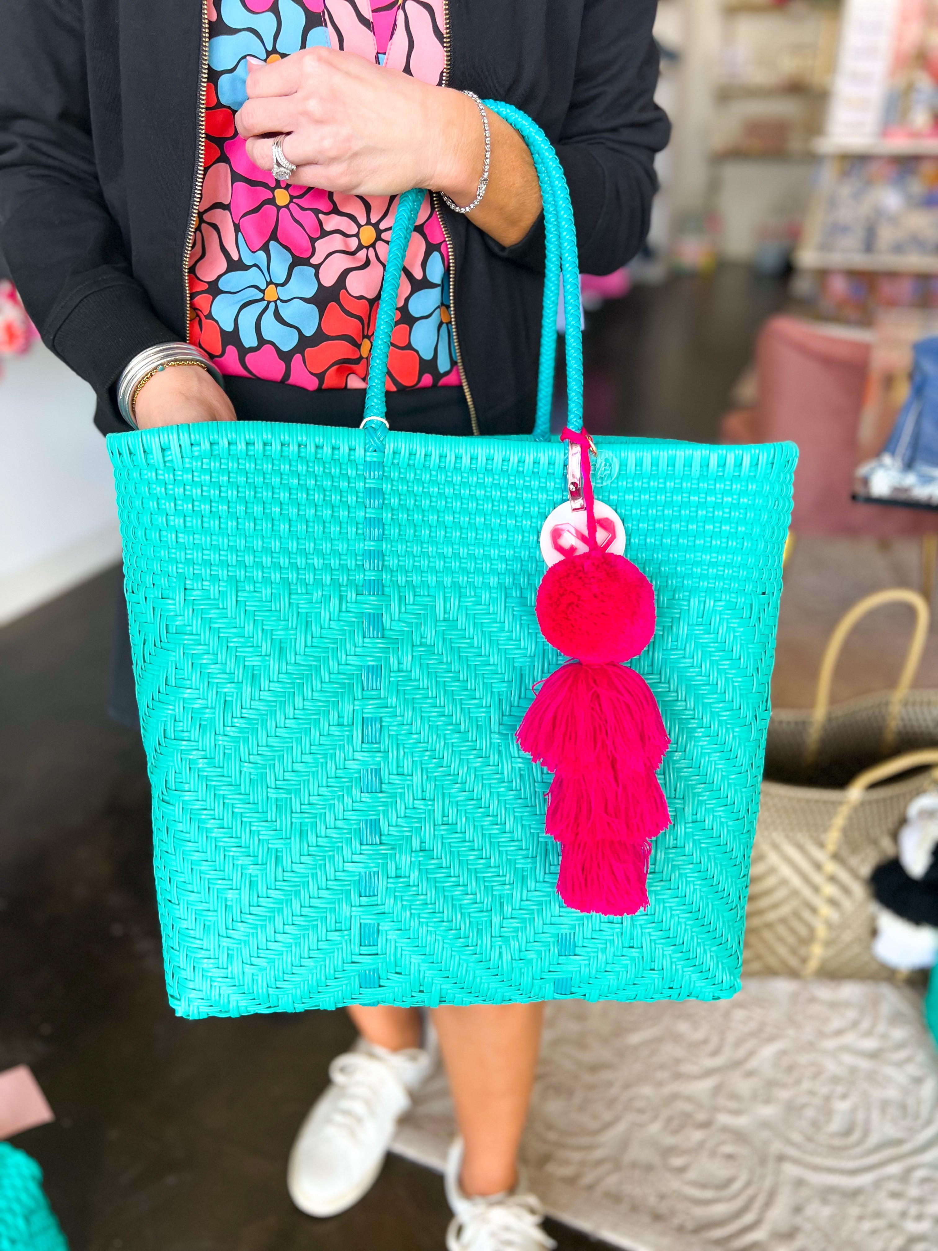 Maria Victoria - Glimmer Mint Tote Bag Large-130 Accessories-MARIA VICTORIA-July & June Women's Fashion Boutique Located in San Antonio, Texas