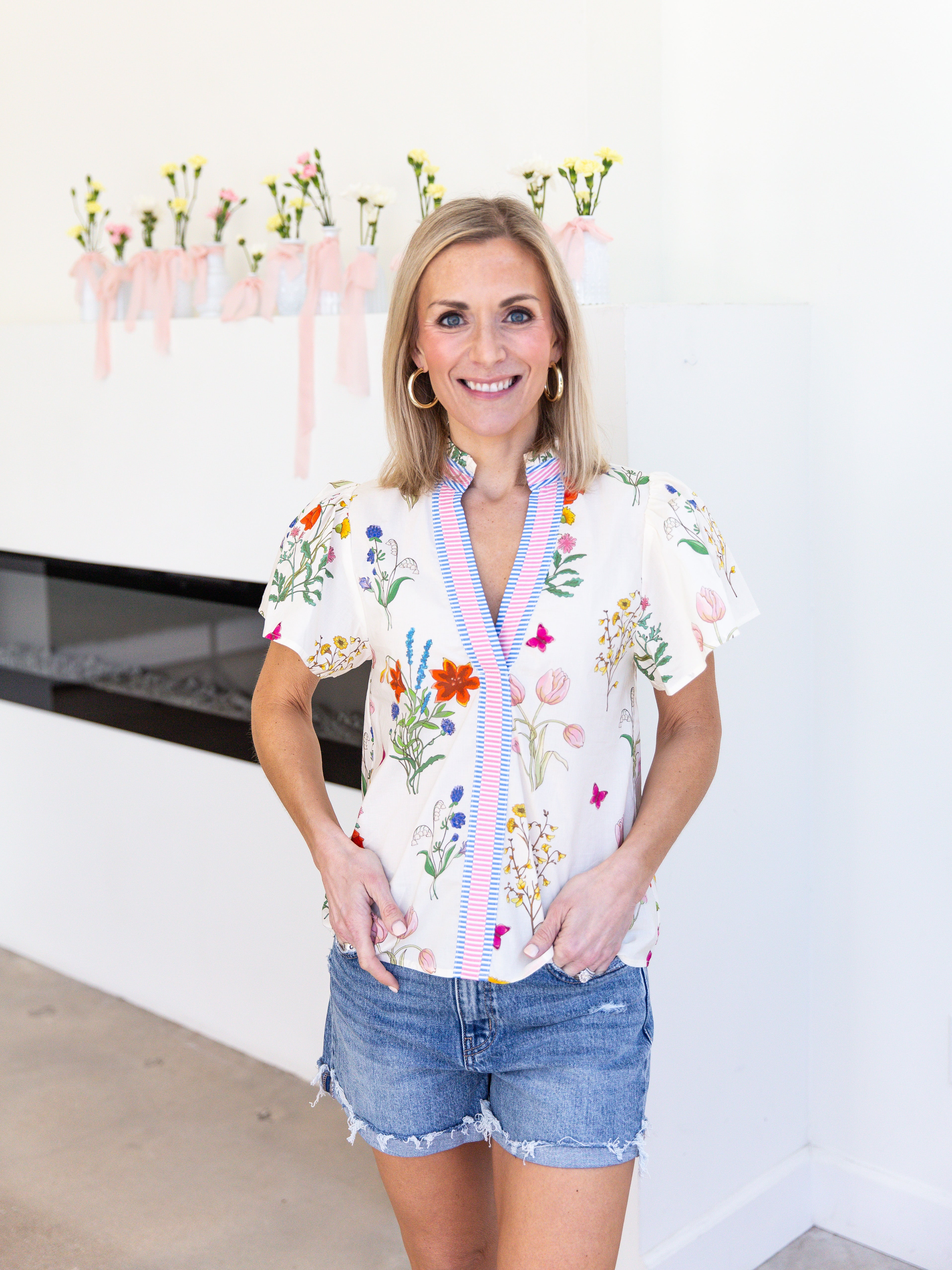 THML - Springtime Sweetness Blouse-200 Fashion Blouses-THML-July & June Women's Fashion Boutique Located in San Antonio, Texas